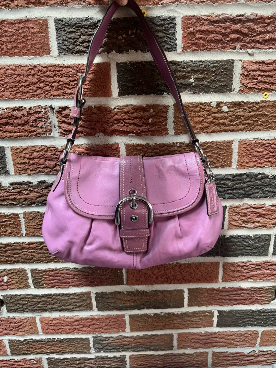 Coach Pink Leather Shoulder Bag