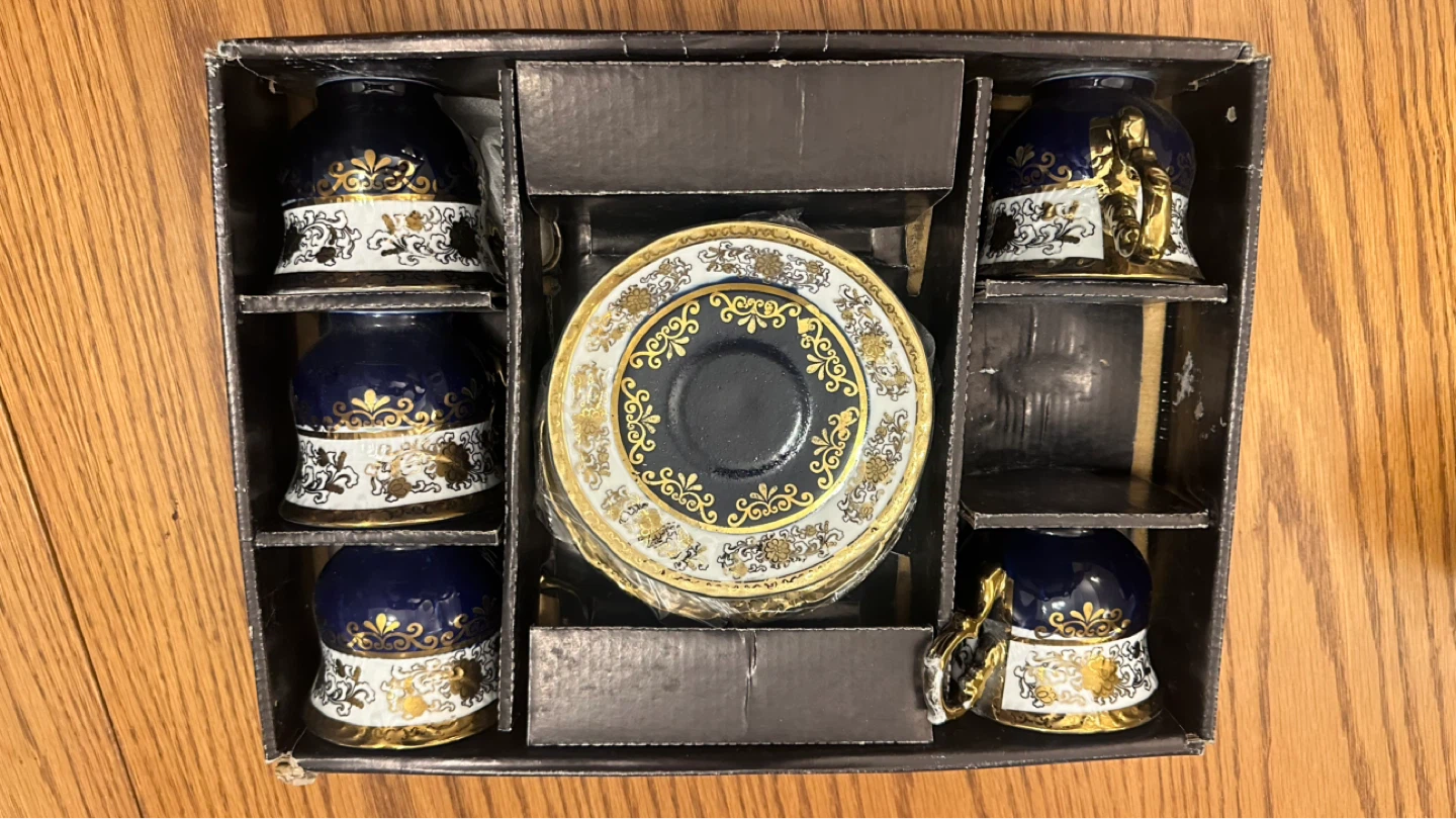 Set of 6 Espresso Coffee Cups and Saucers
