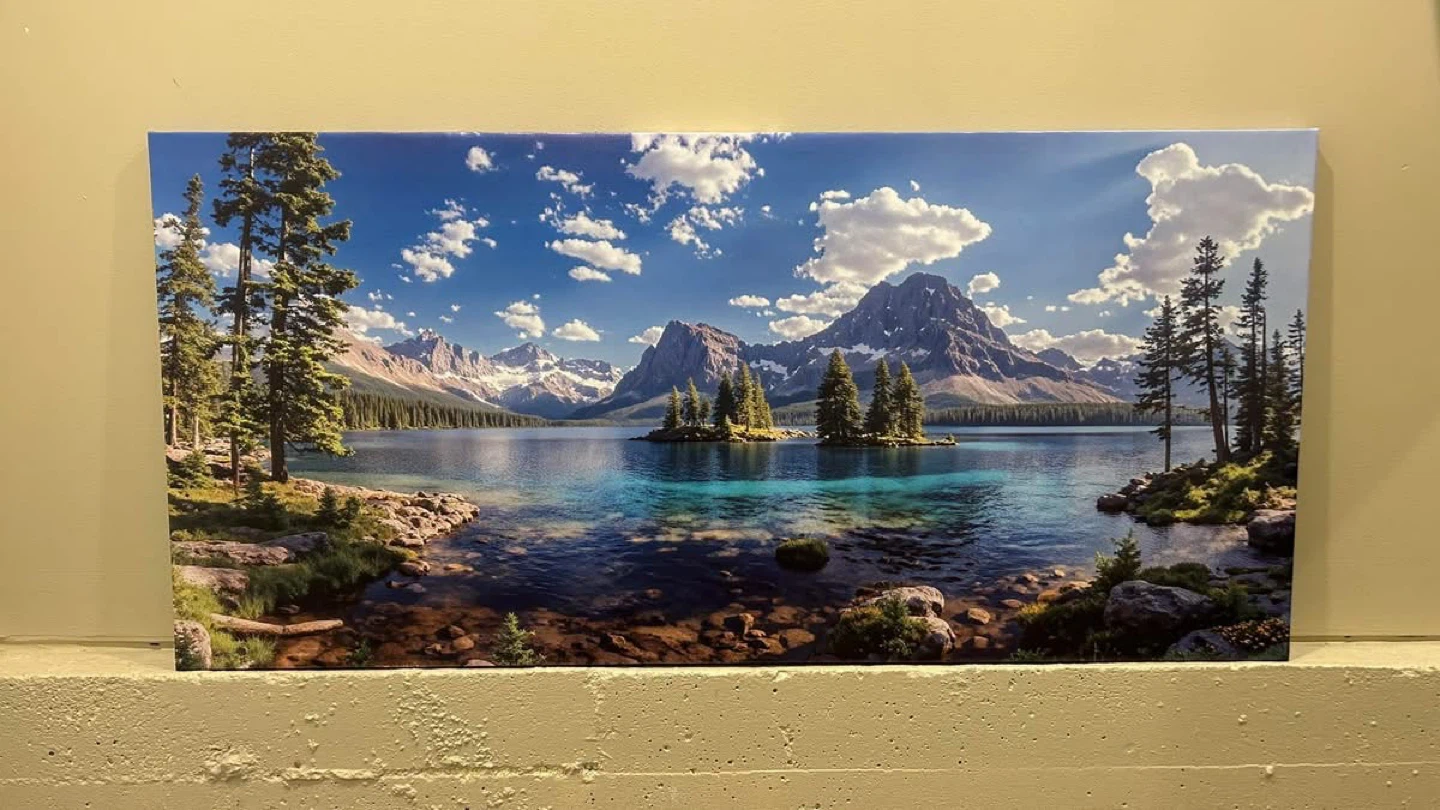 Extra large Mountain/ Lake canvas art.