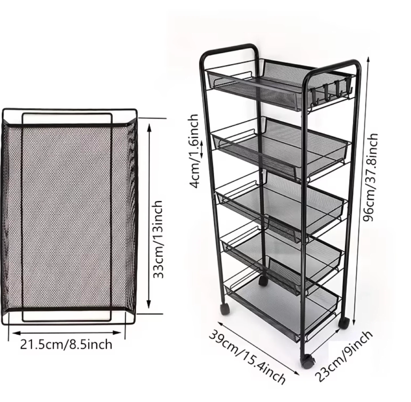 5-Tier Rolling Cart (BRAND NEW IN BOX)
