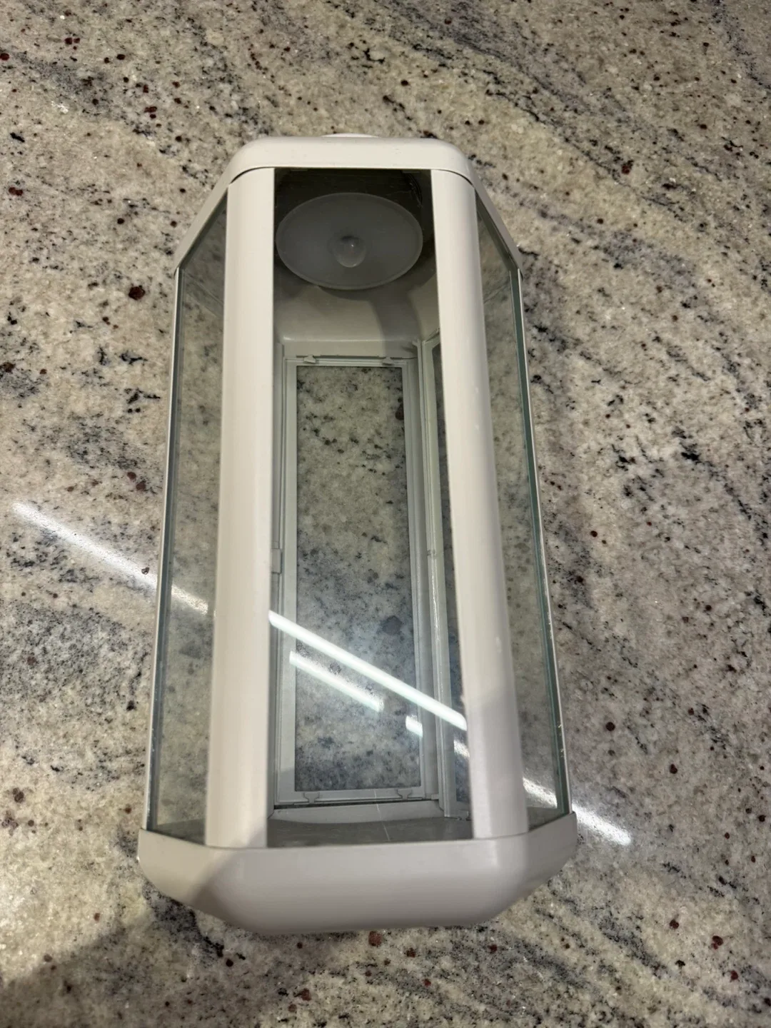 IKEA White Lantern with Glass Panels