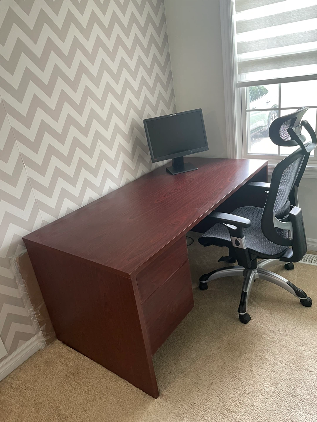Cherry Wood Office Desk with Drawers