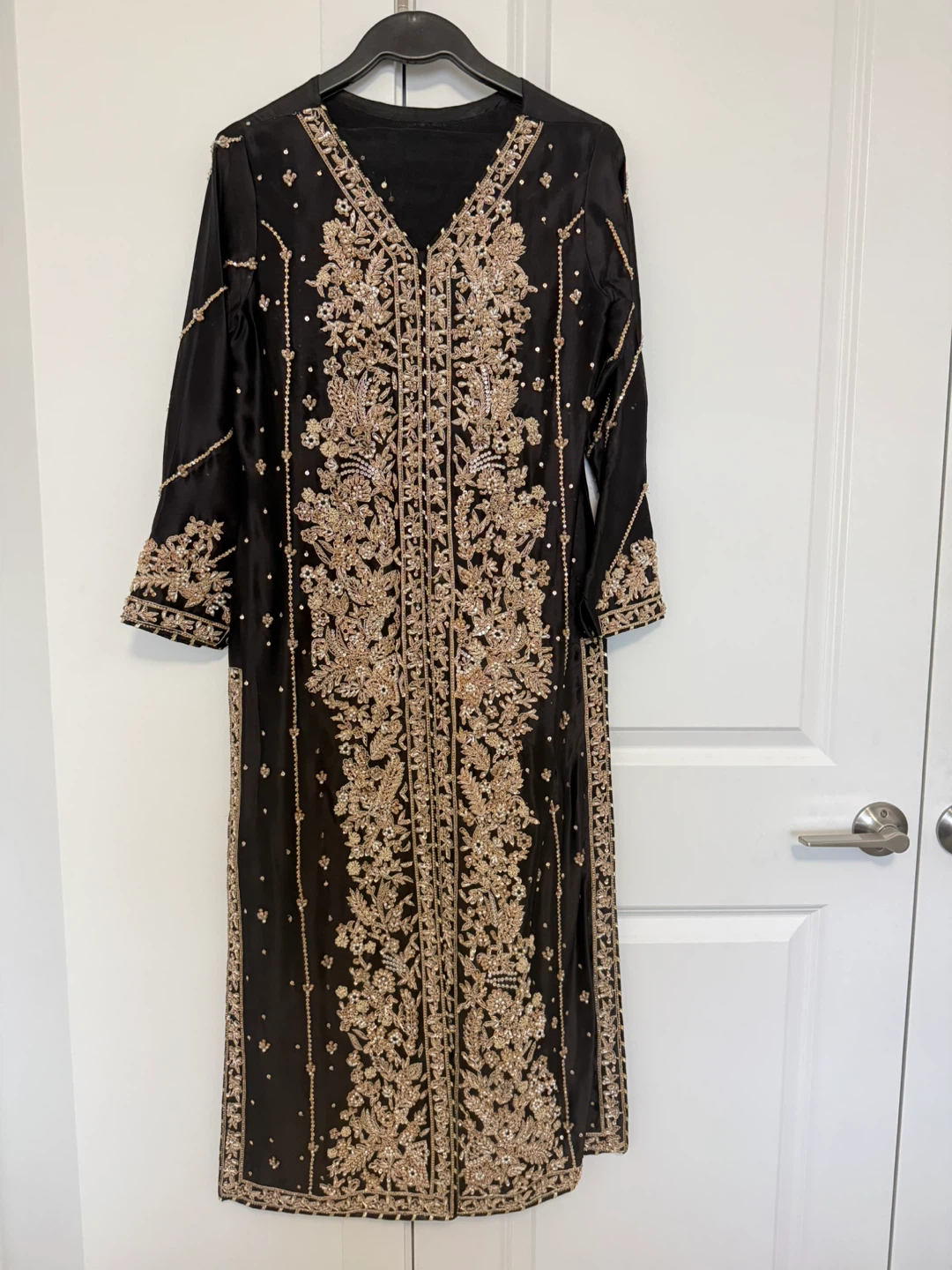 Elegant Black & Gold 3-Piece Party Wear Suit