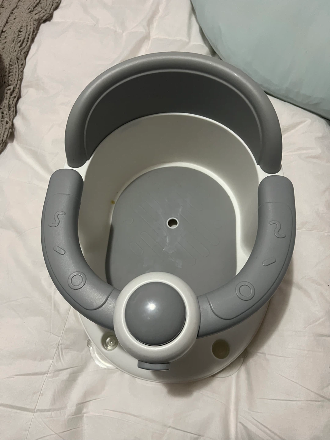 White and Grey Baby Bath Seat