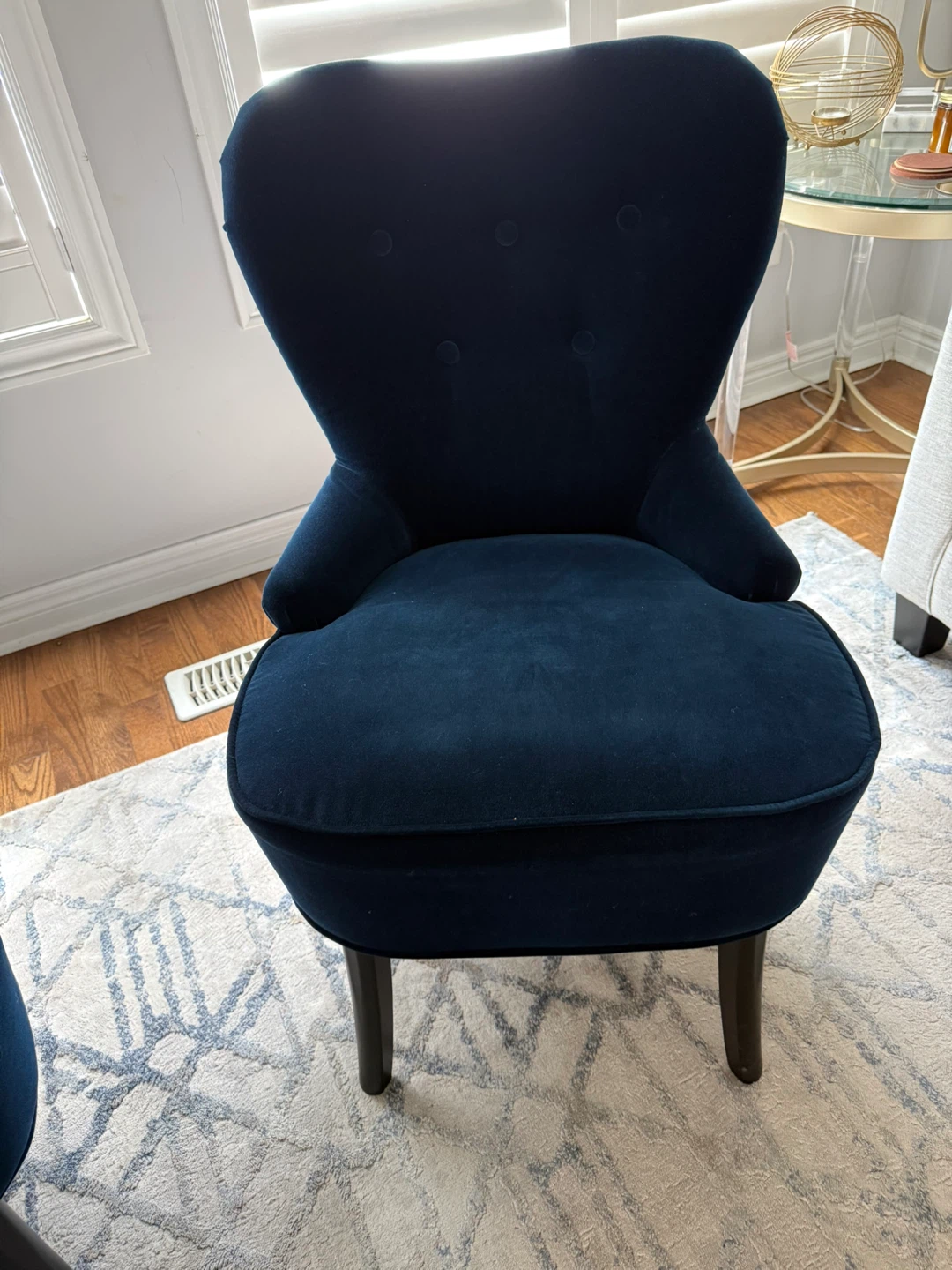 Dark Blue Velvet Accent Chairs (Set of 2) - photo 4
