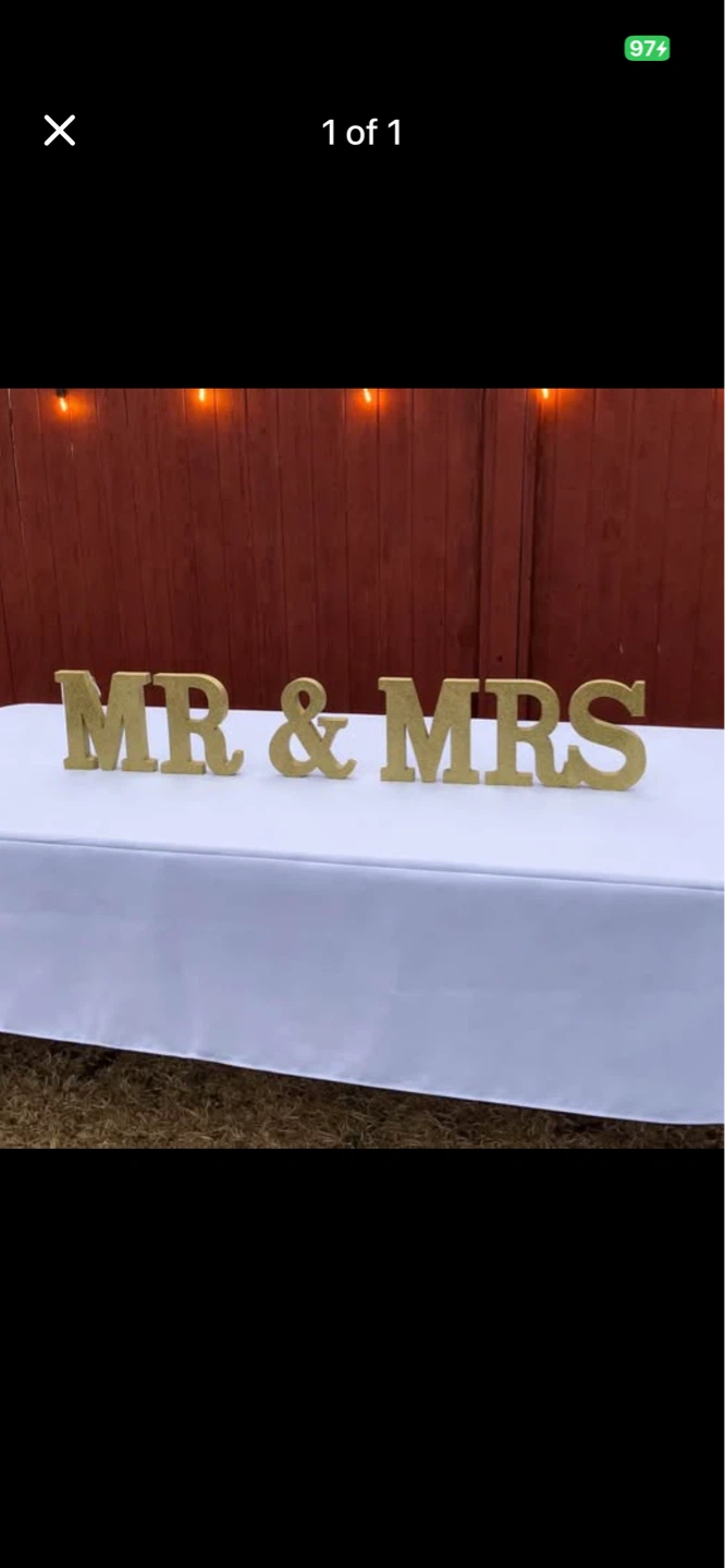 Gold MR & MRS Wedding Table letter blocks  inches tall