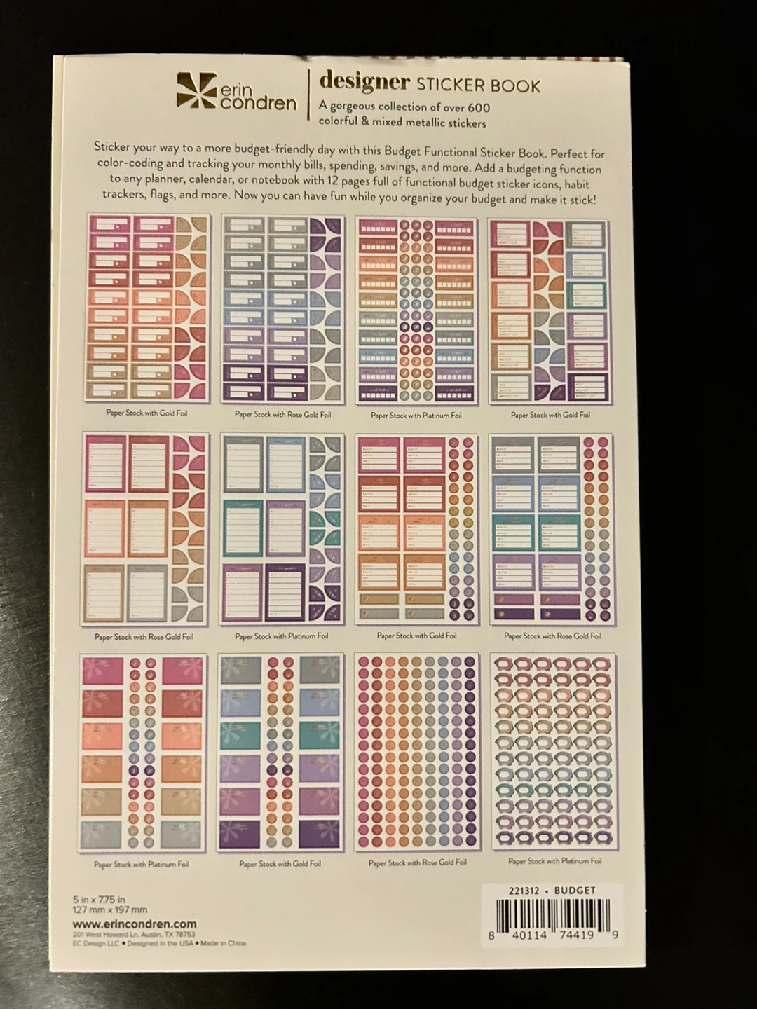 Erin Condren Designer Budget Sticker Book - photo 2