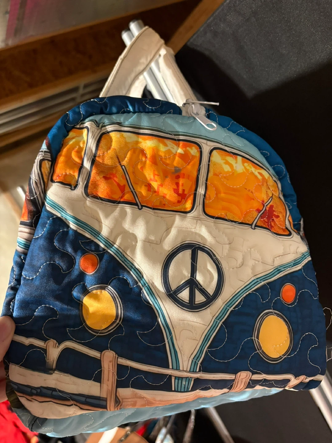 Quilted VW Bus Peace Sign Holiday Duffel Bag -NEW- - photo 4