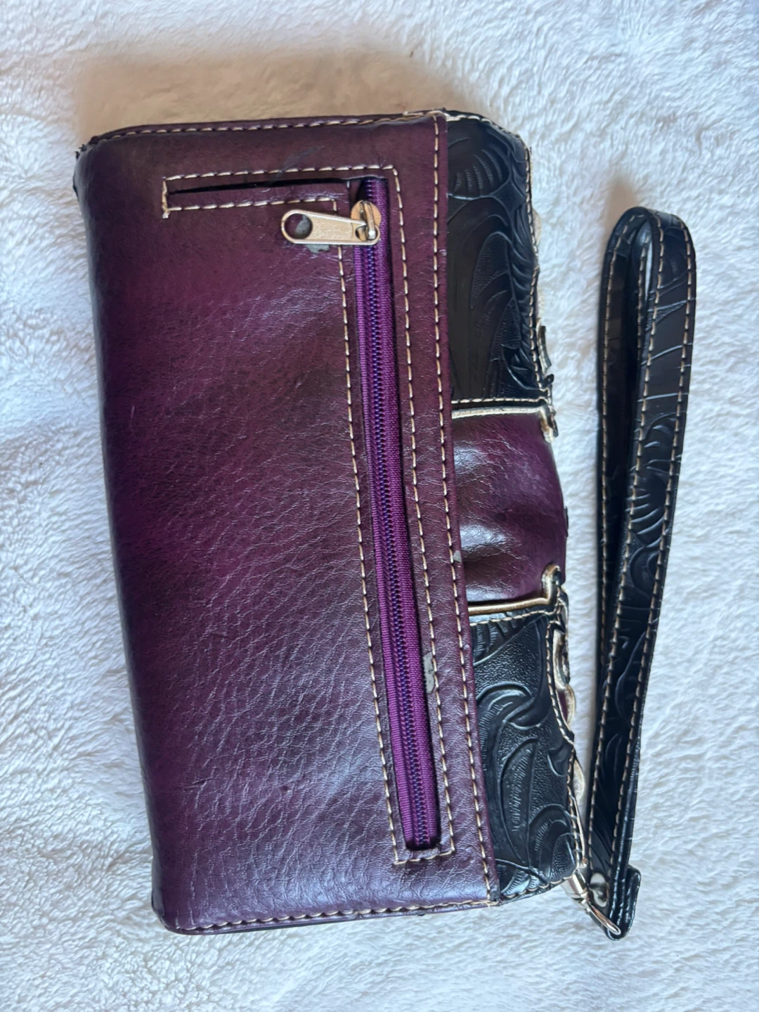 Purple Cross Embellished Wallet with Wrist Strap - photo 2