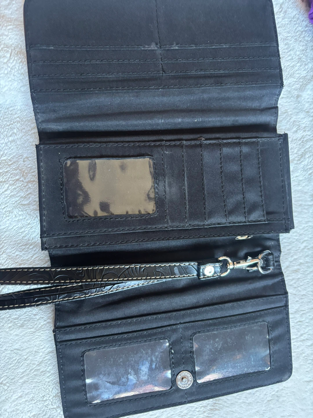 Purple Cross Embellished Wallet with Wrist Strap - photo 3