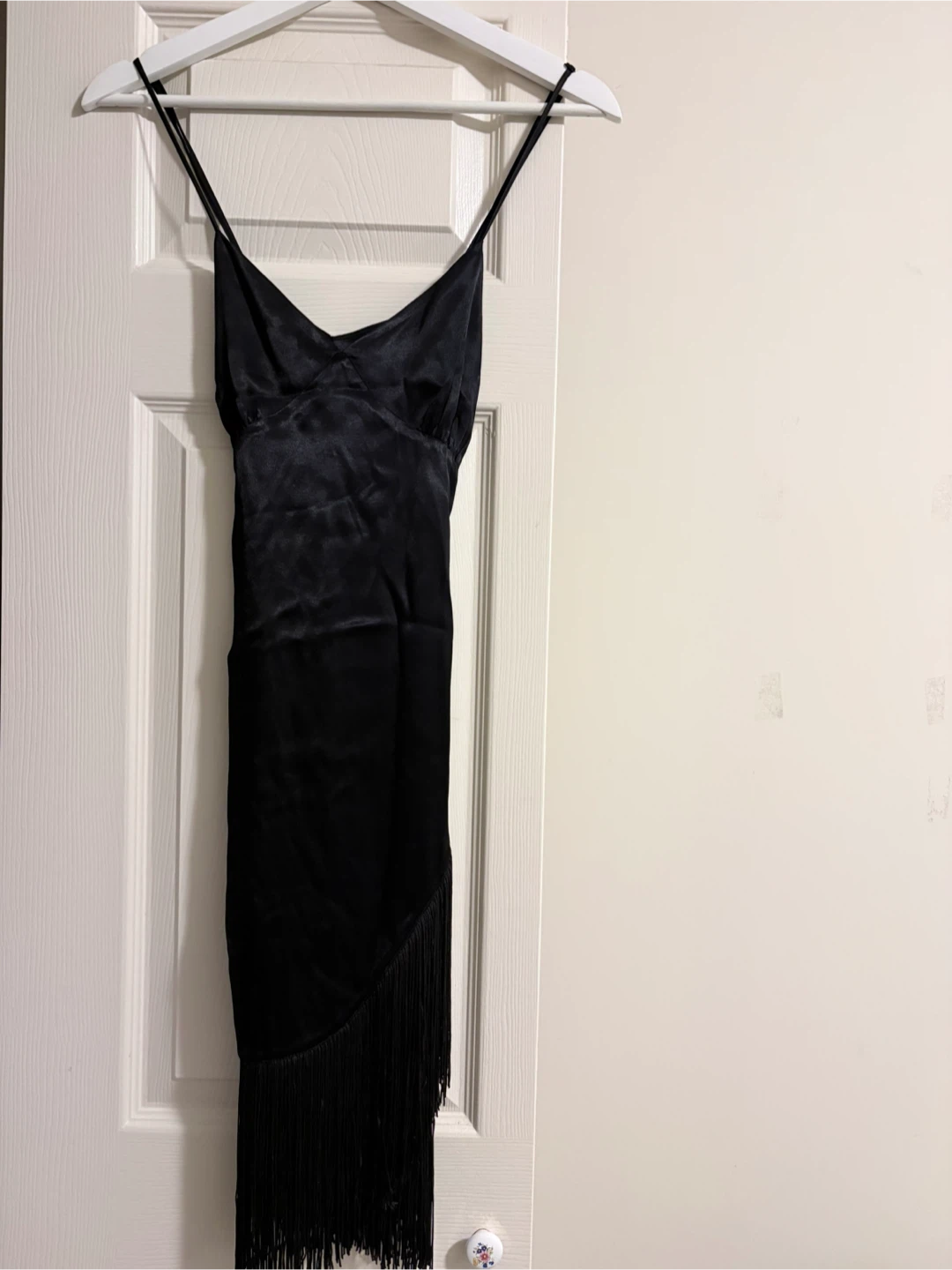 Zara Black Fringe Slip Dress - photo 2