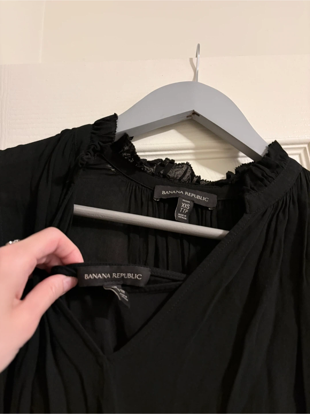 Banana Republic Black Petite Ruffled Maxi Dress XXS - photo 3