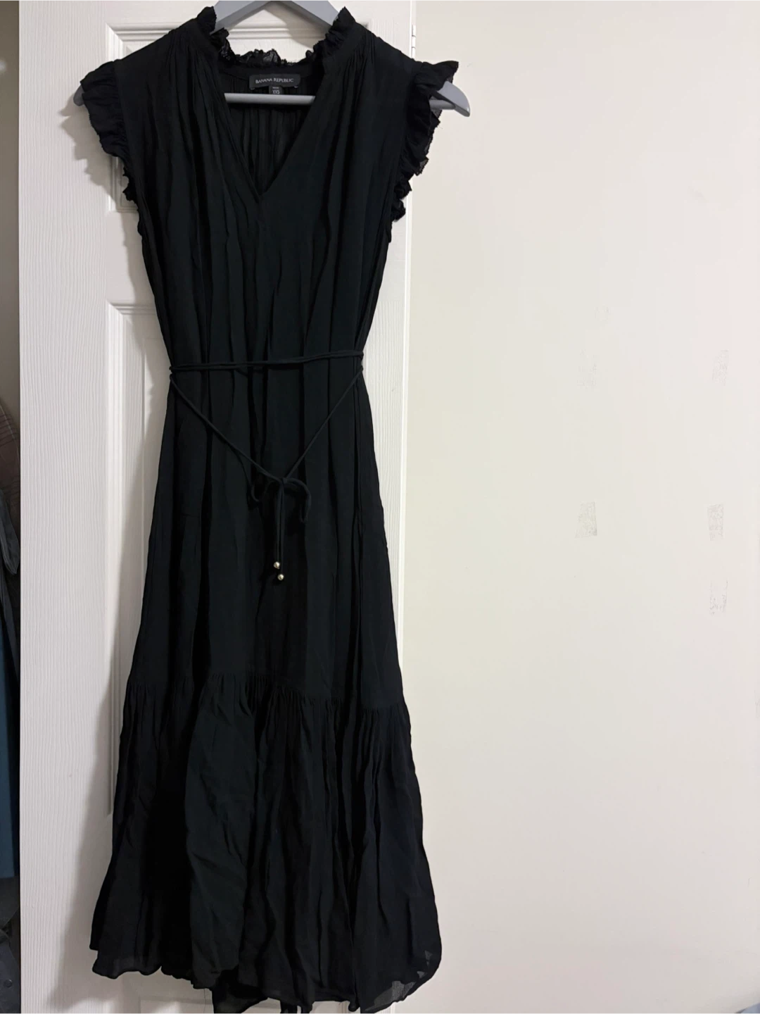 Banana Republic Black Petite Ruffled Maxi Dress XXS - photo 4