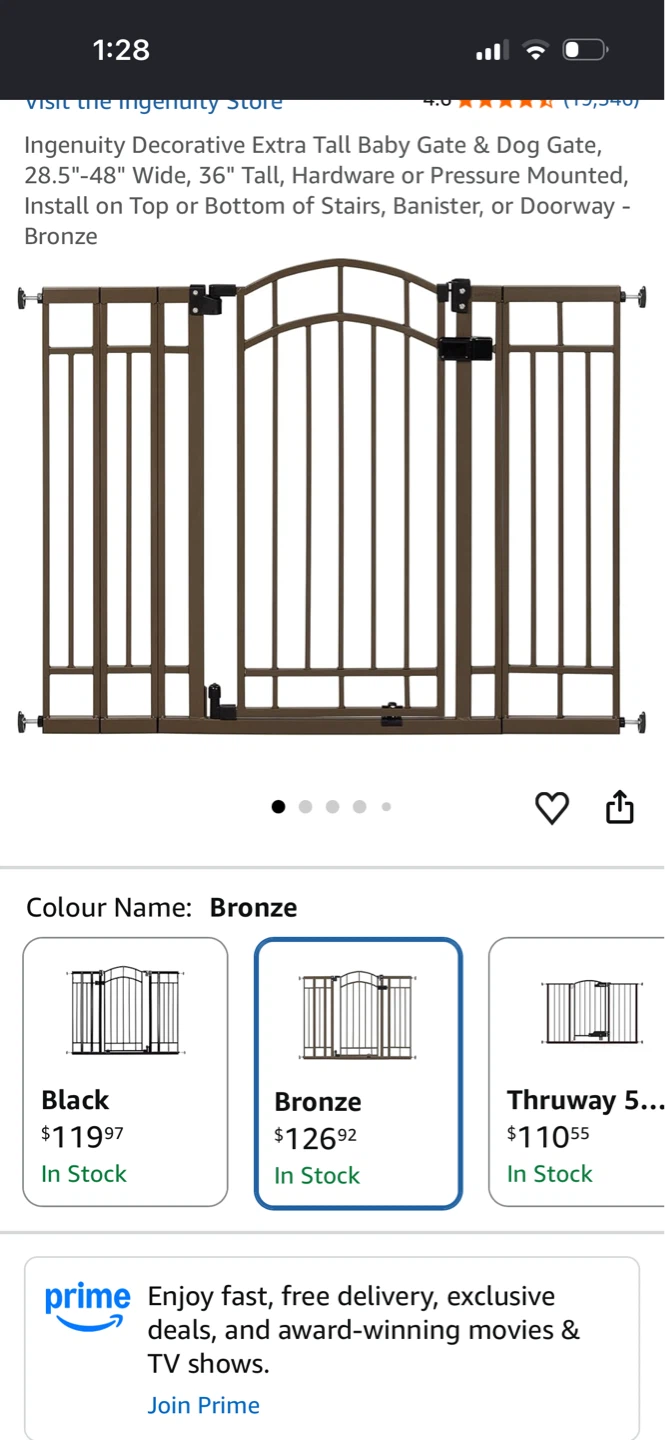 Ingenuity Decorative Extra Tall Baby & Dog Gate Bronze - photo 3