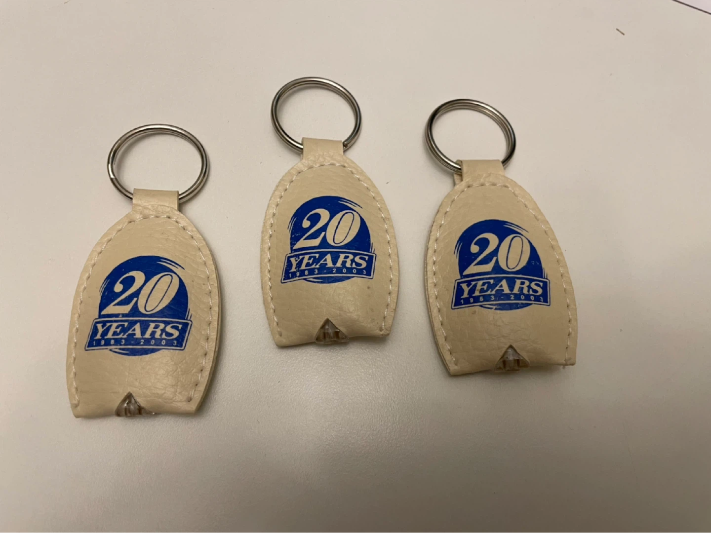 Set of 3 20th Anniversary Keychains 1983-2003