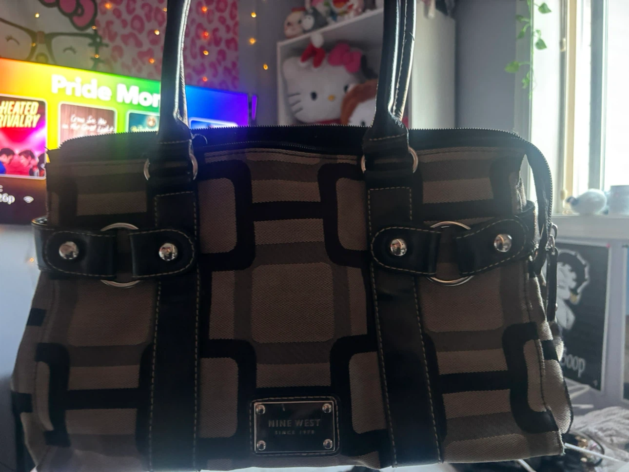 Nine West Plaid Tote Bag