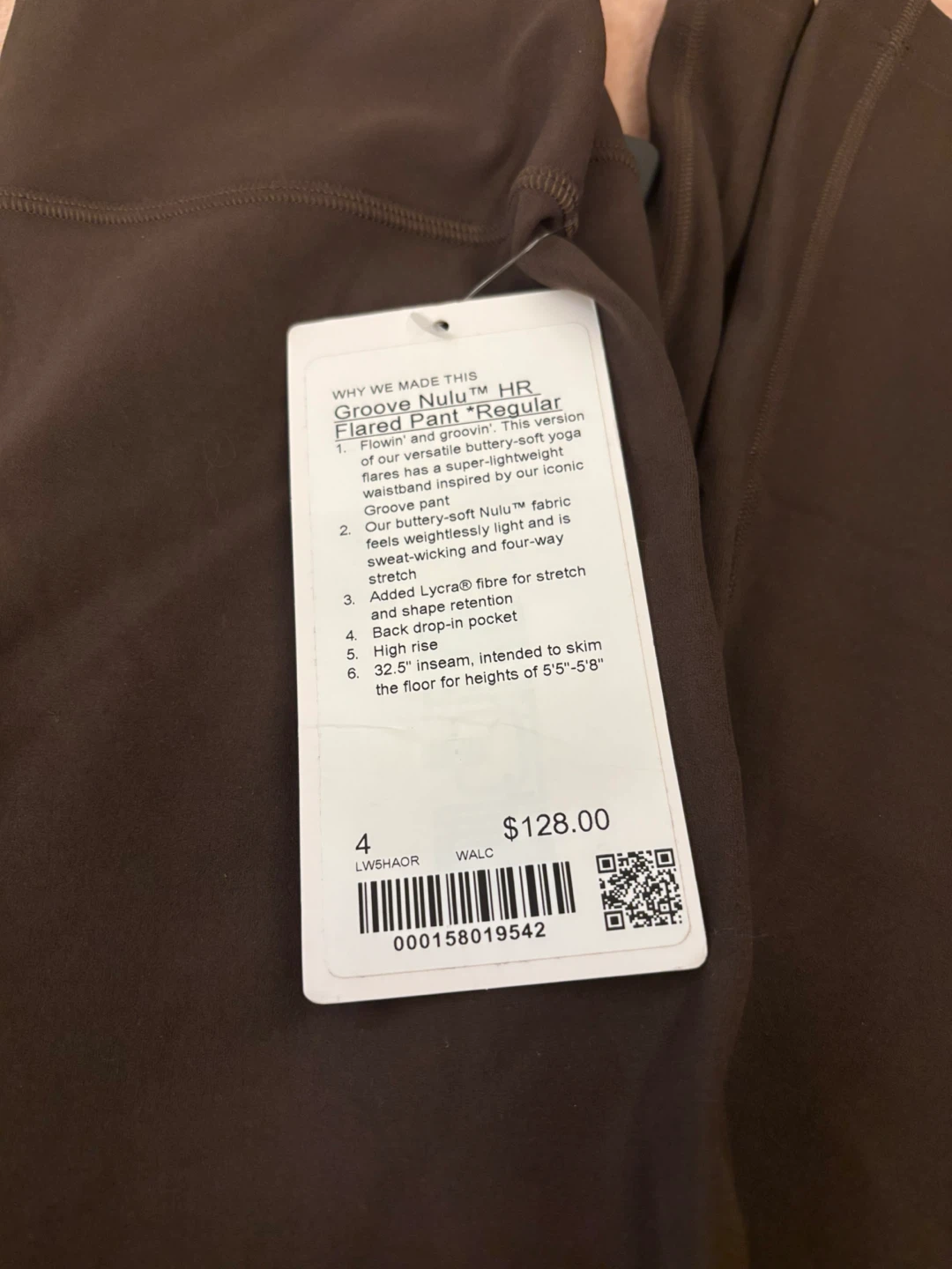 Lululemon Flared Pant "Regular" Espresso Size 4