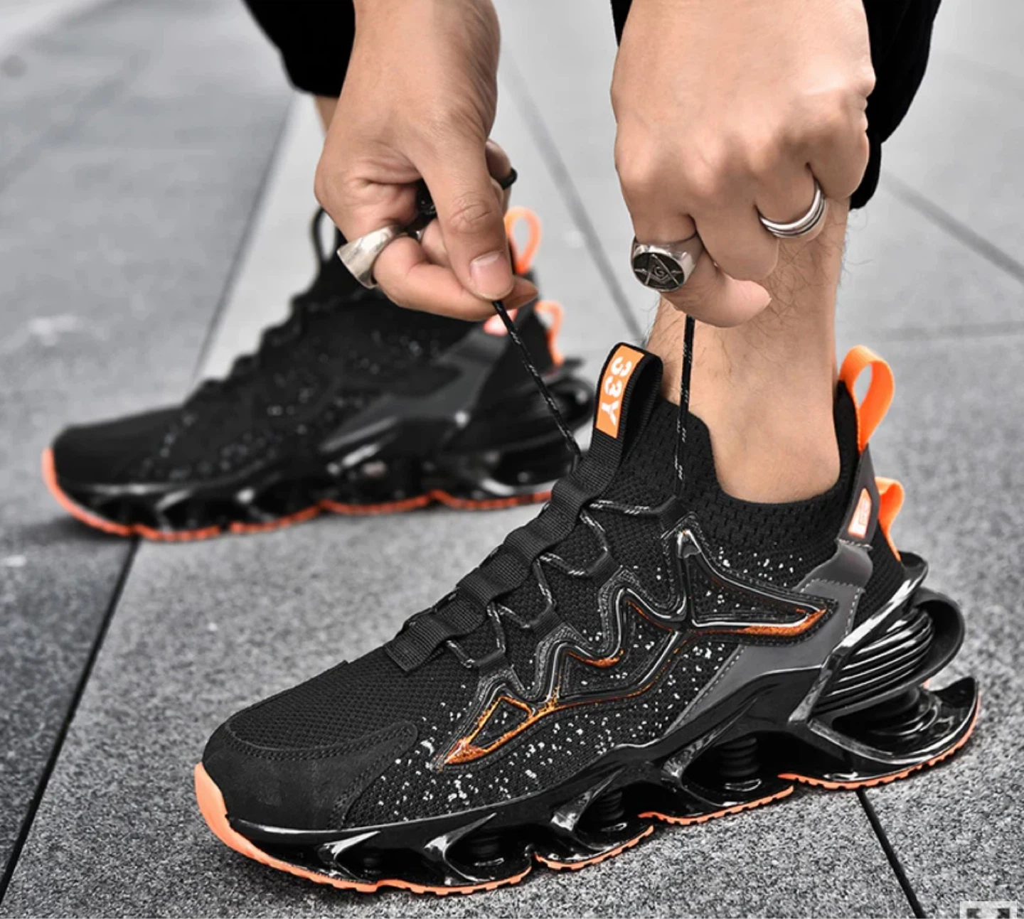 Black and Orange Running Shoes - photo 3