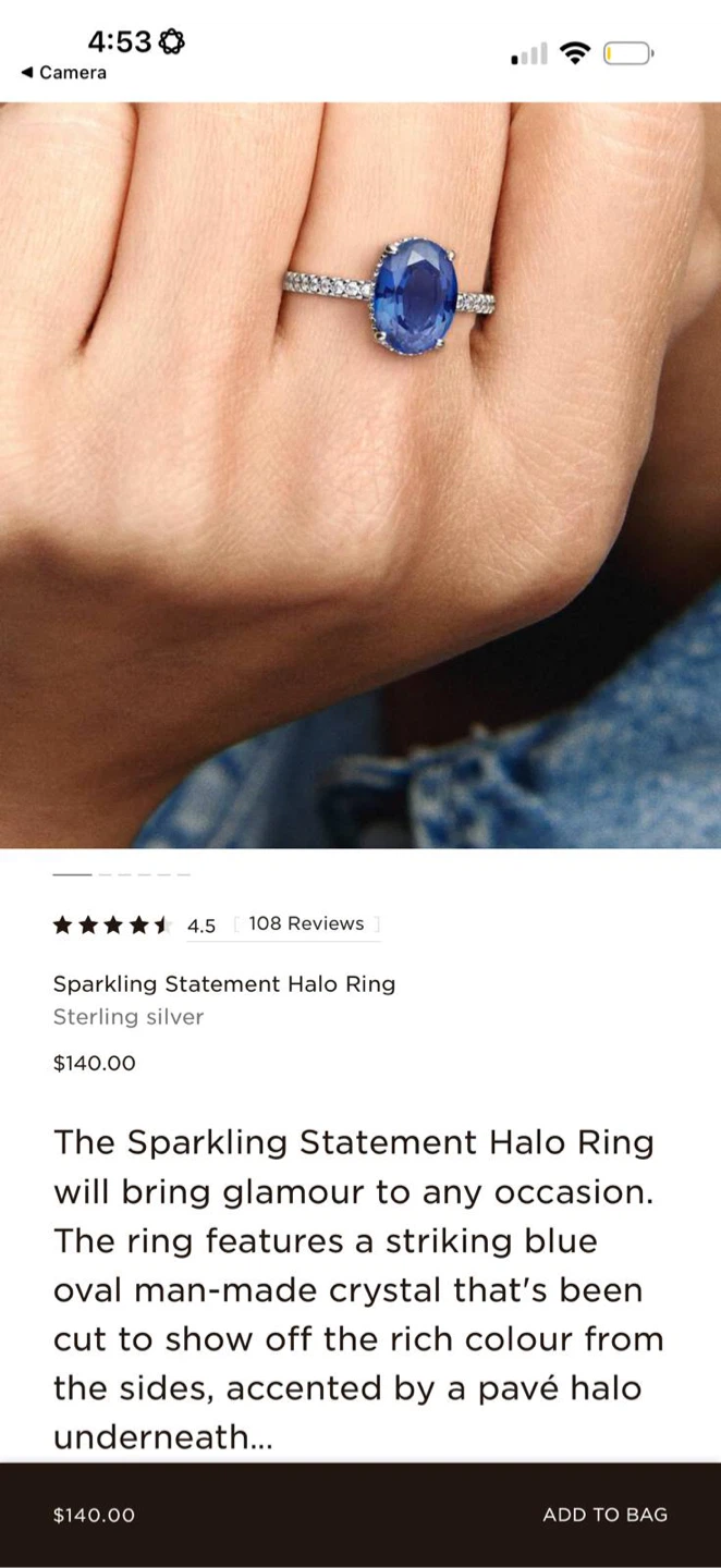 Sparkling Statement Halo Ring - Sterling Silver - photo 2