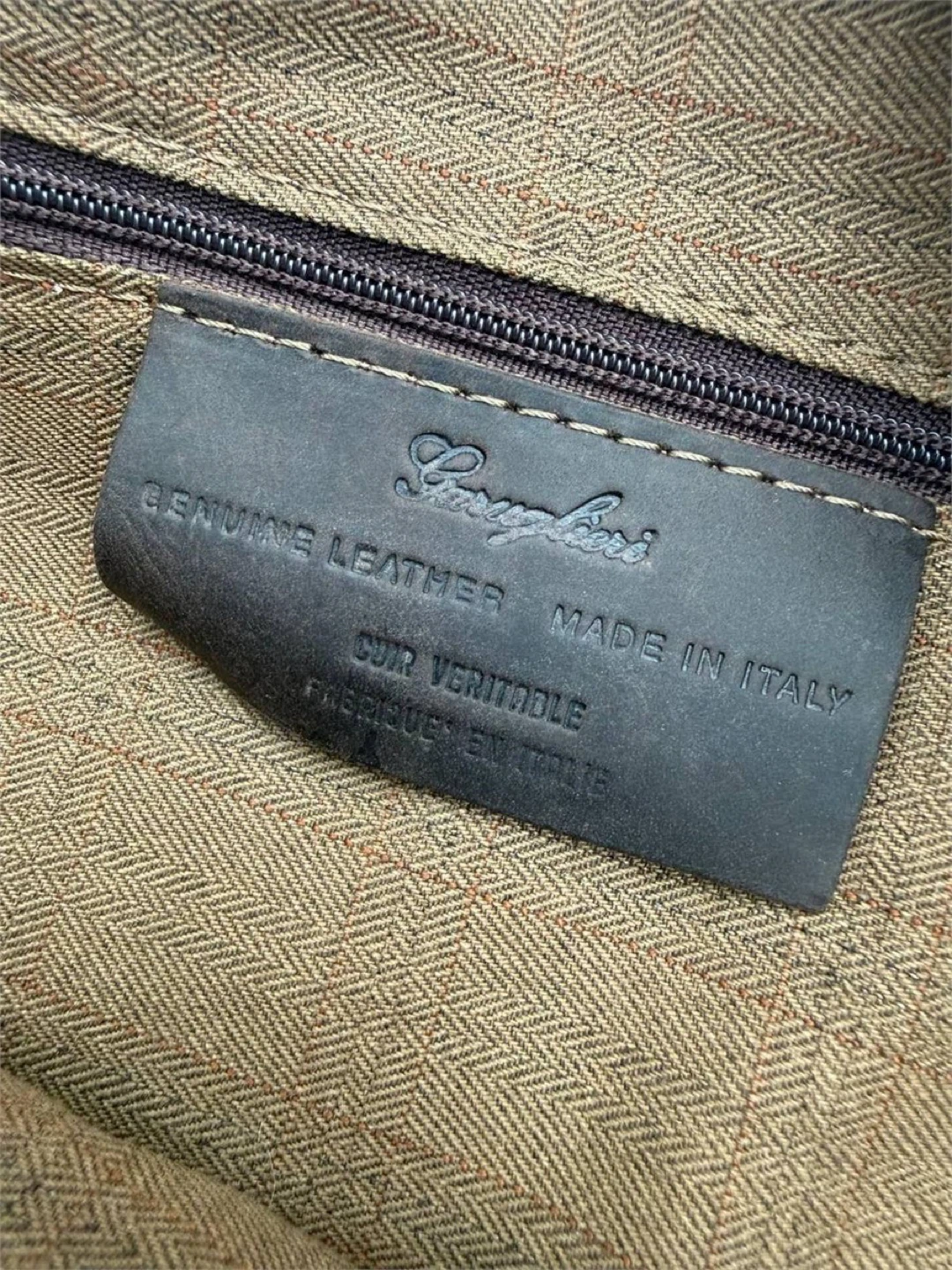 Garuglieri Canvas & Leather Shoulder Bag nwt - photo 2