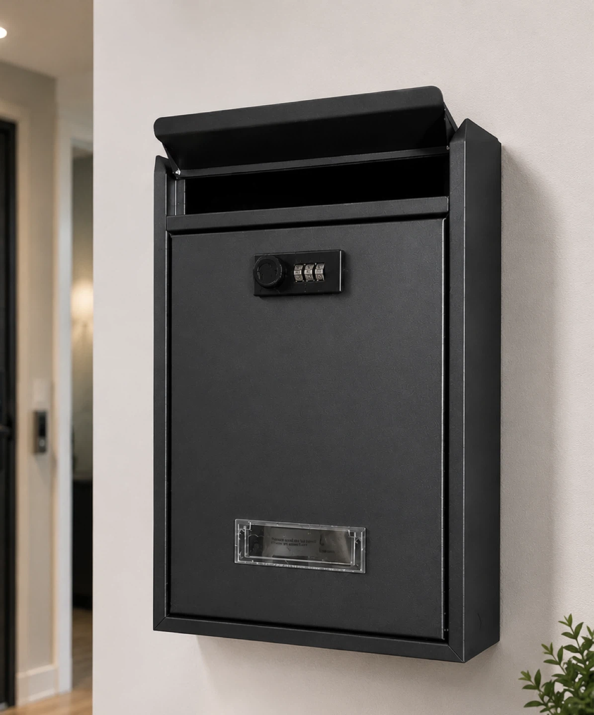 Brand New Secure Locking Wall Mount Mailbox Matte Black
