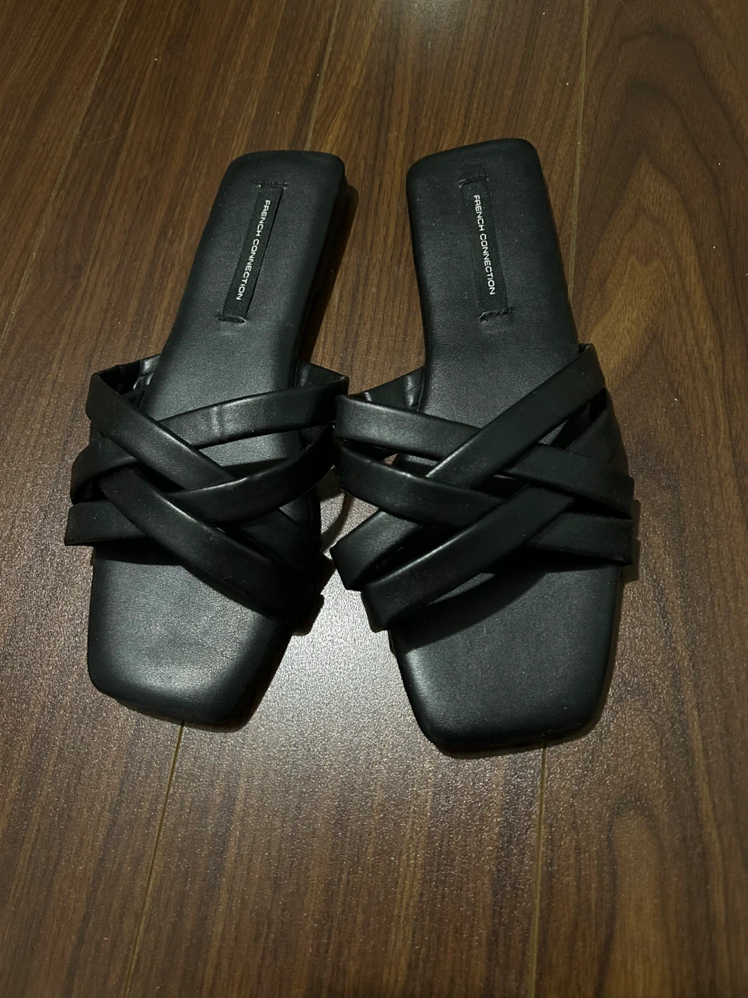 French Connection Black Braided Strap Slides - photo 3