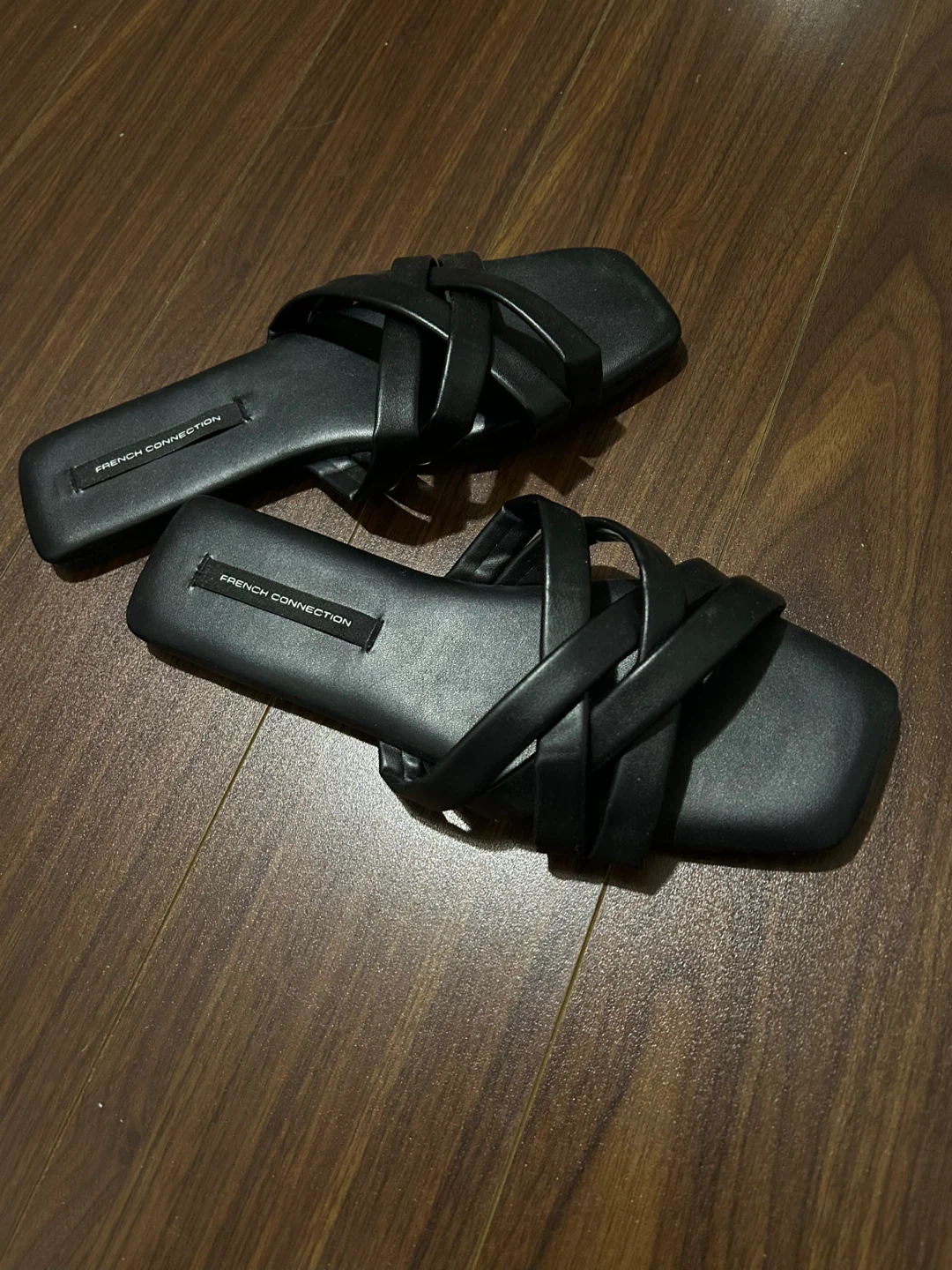 French Connection Black Braided Strap Slides - photo 2