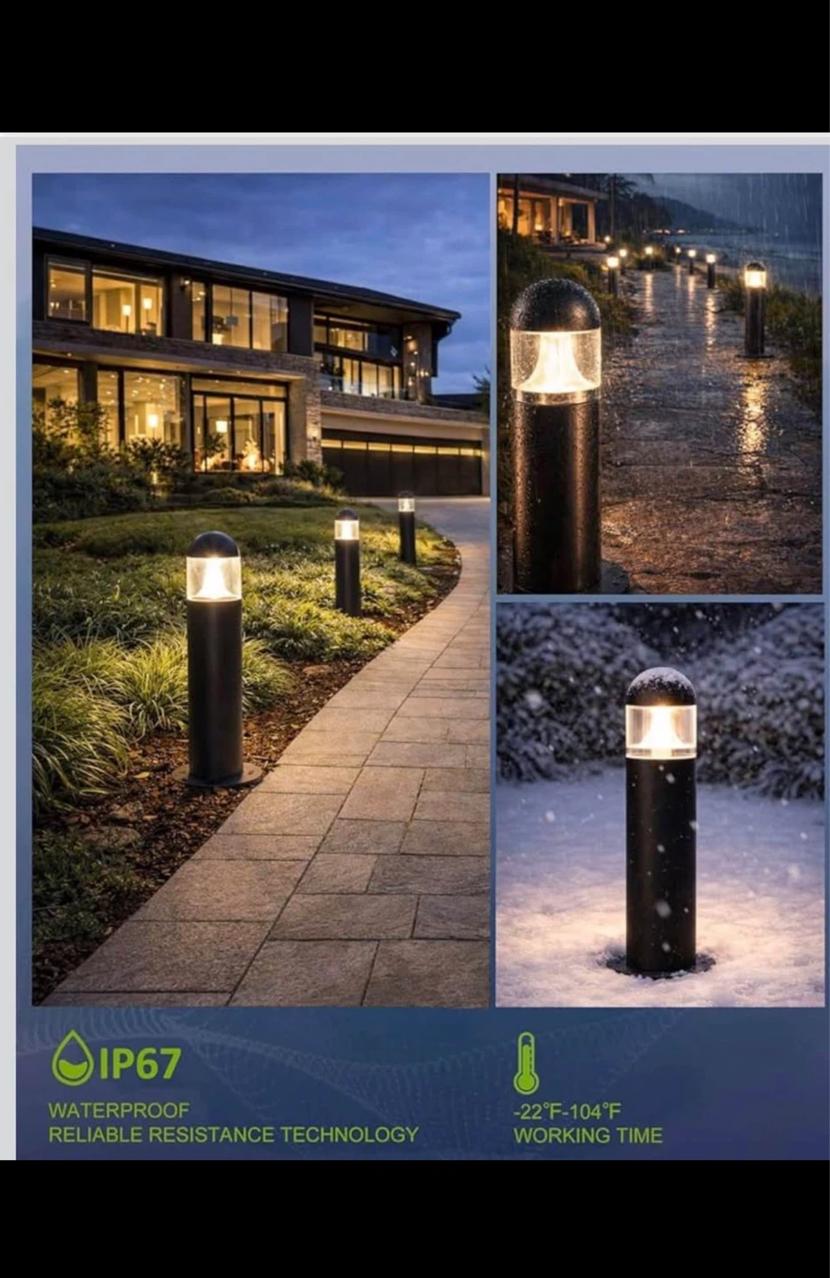 12 Pack Black Low Voltage Landscape Path Lights - 11.82" Tall - photo 3