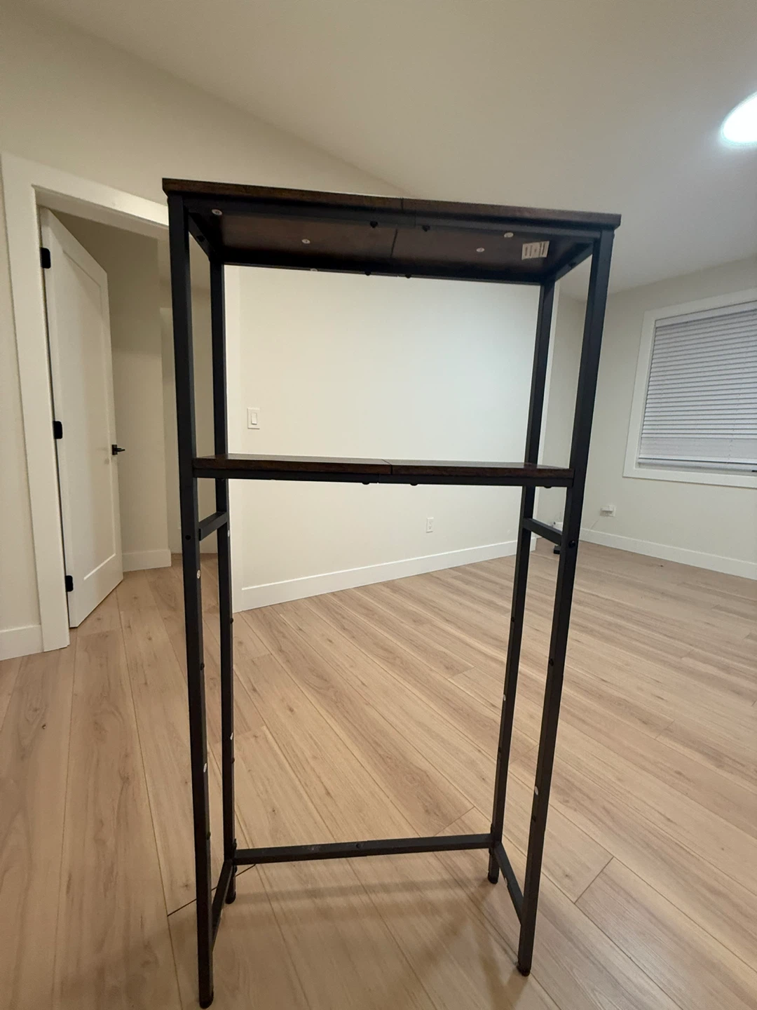 2-Tier Metal & Wood Shelf Unit over the toilet shelf