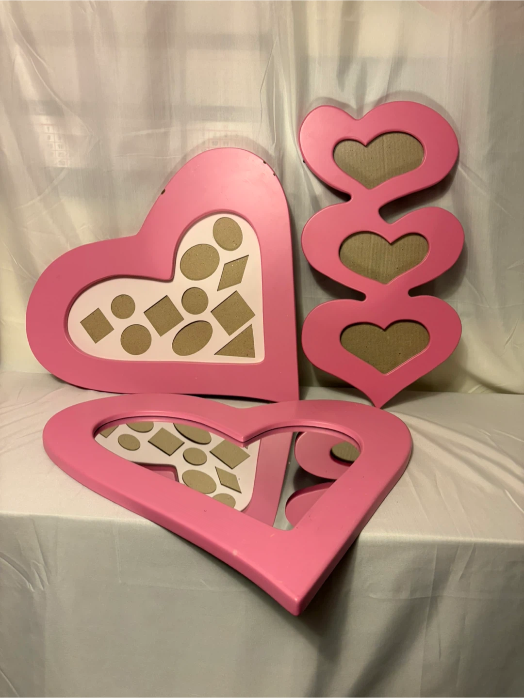 Pink Heart Photo Frames (Set of 3)