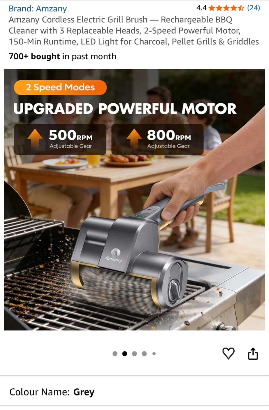 Amzany Cordless Electric Grill Brush - photo 2