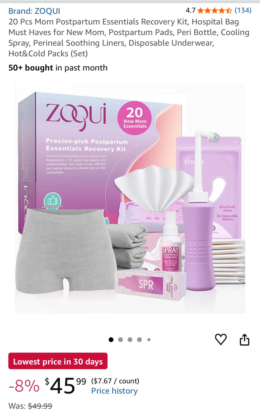 ZOQUI 20 Pcs Postpartum Essentials Recovery Kit