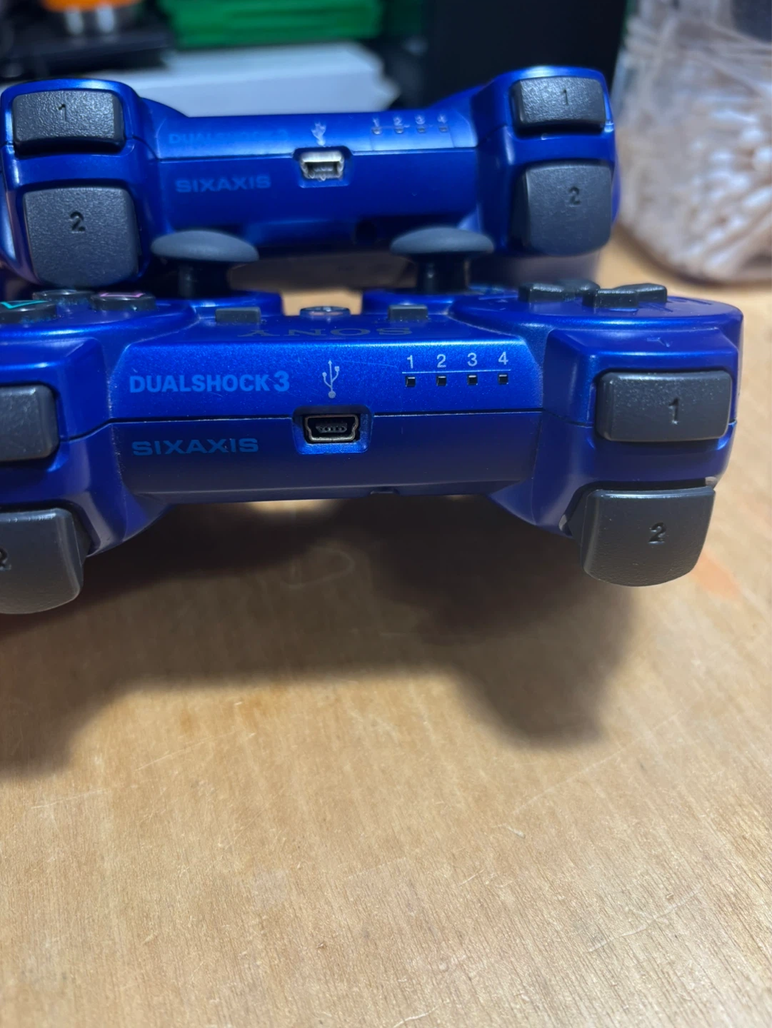 2 Blue Sony ps3 Controllers - photo 3