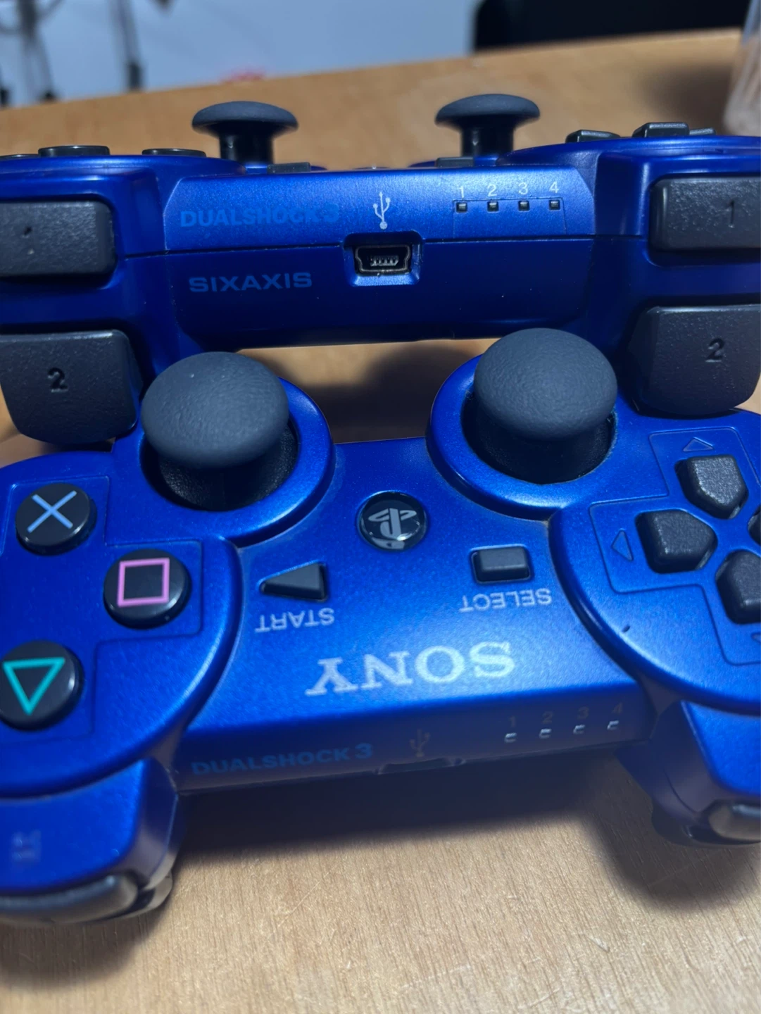 2 Blue Sony ps3 Controllers - photo 2