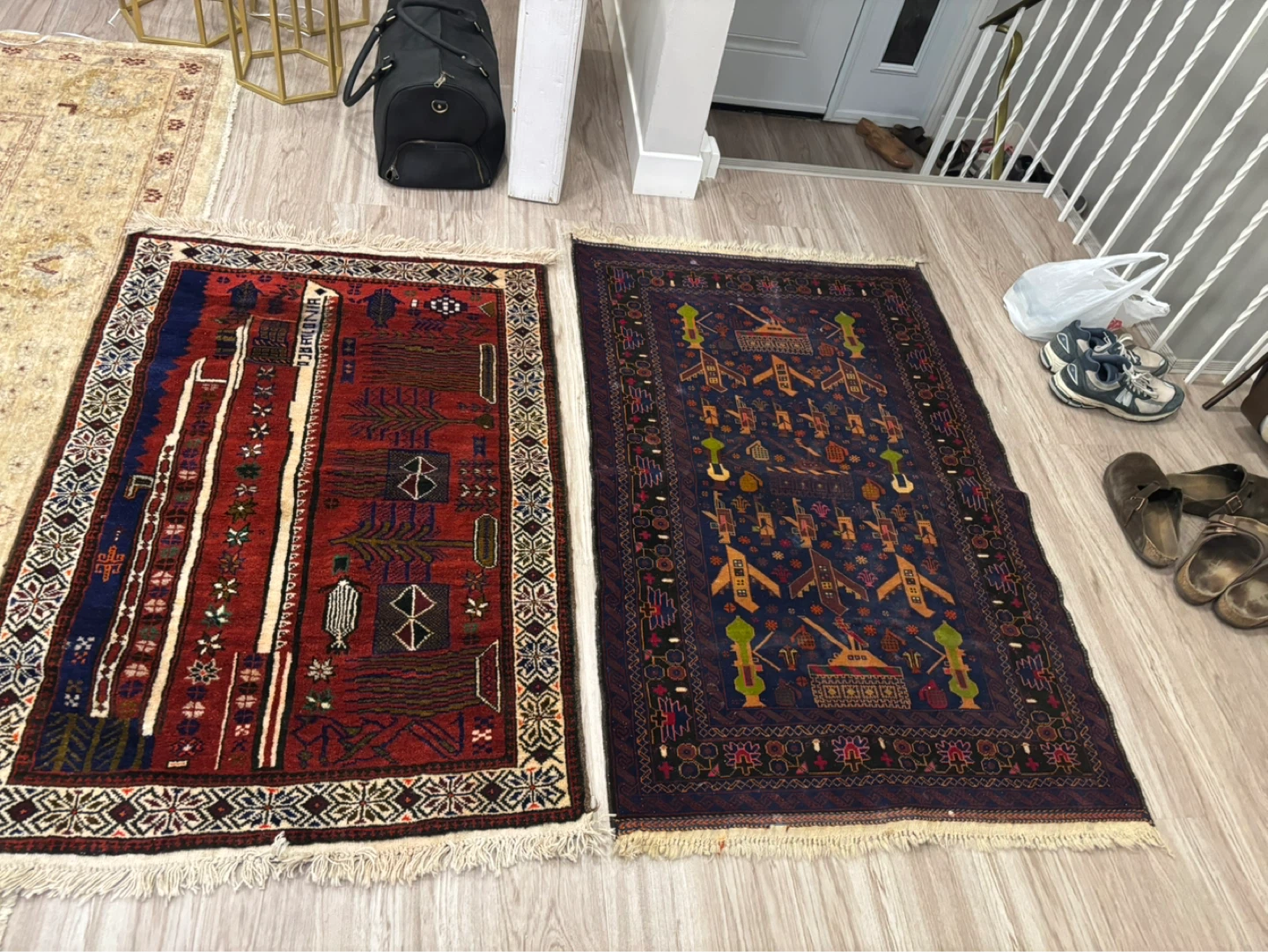 Pair of Vintage Handwoven Persian Rugs – 40+ Years Old