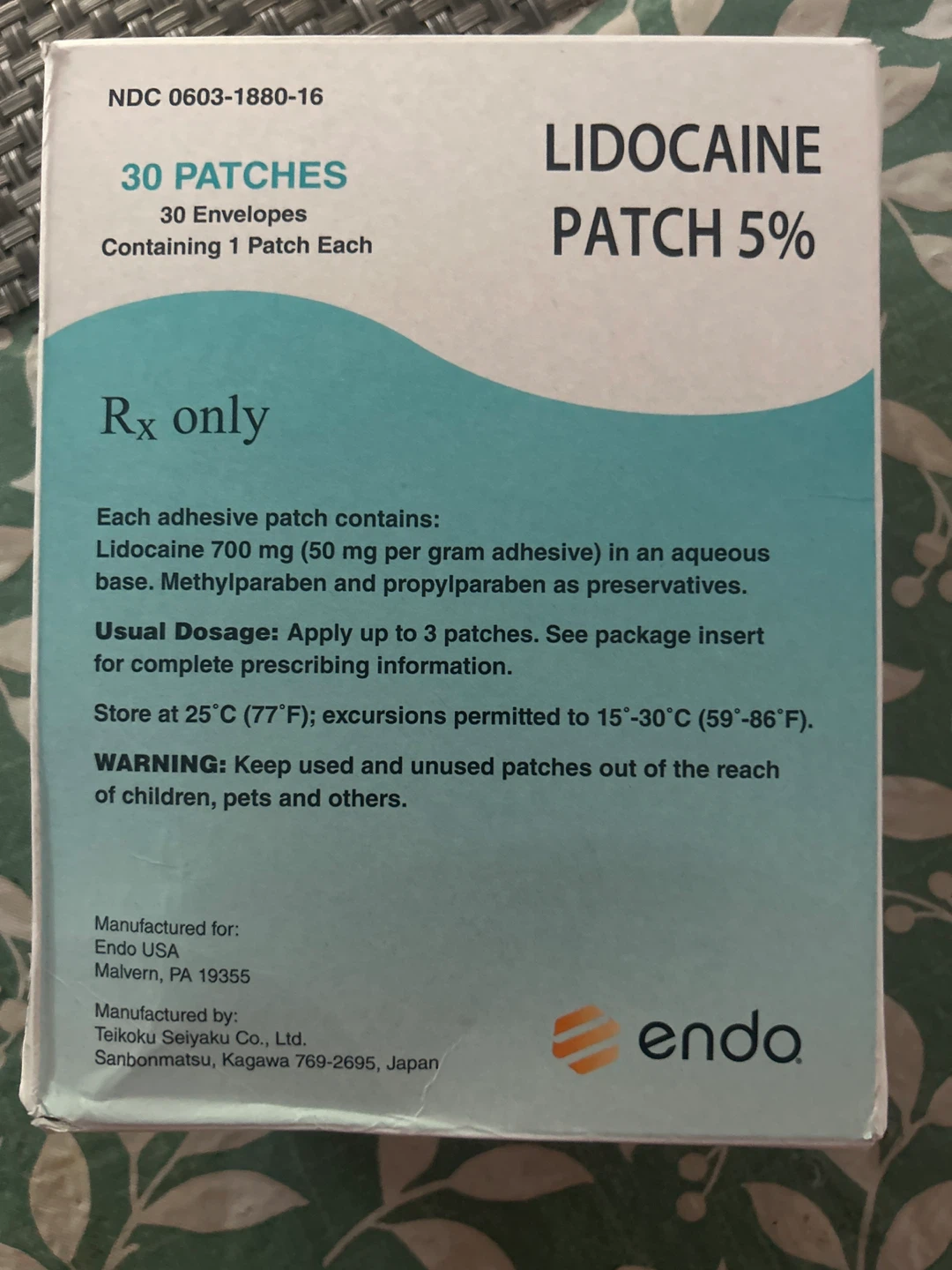 LIDOCAINE PATCH 5% - 30 Patches