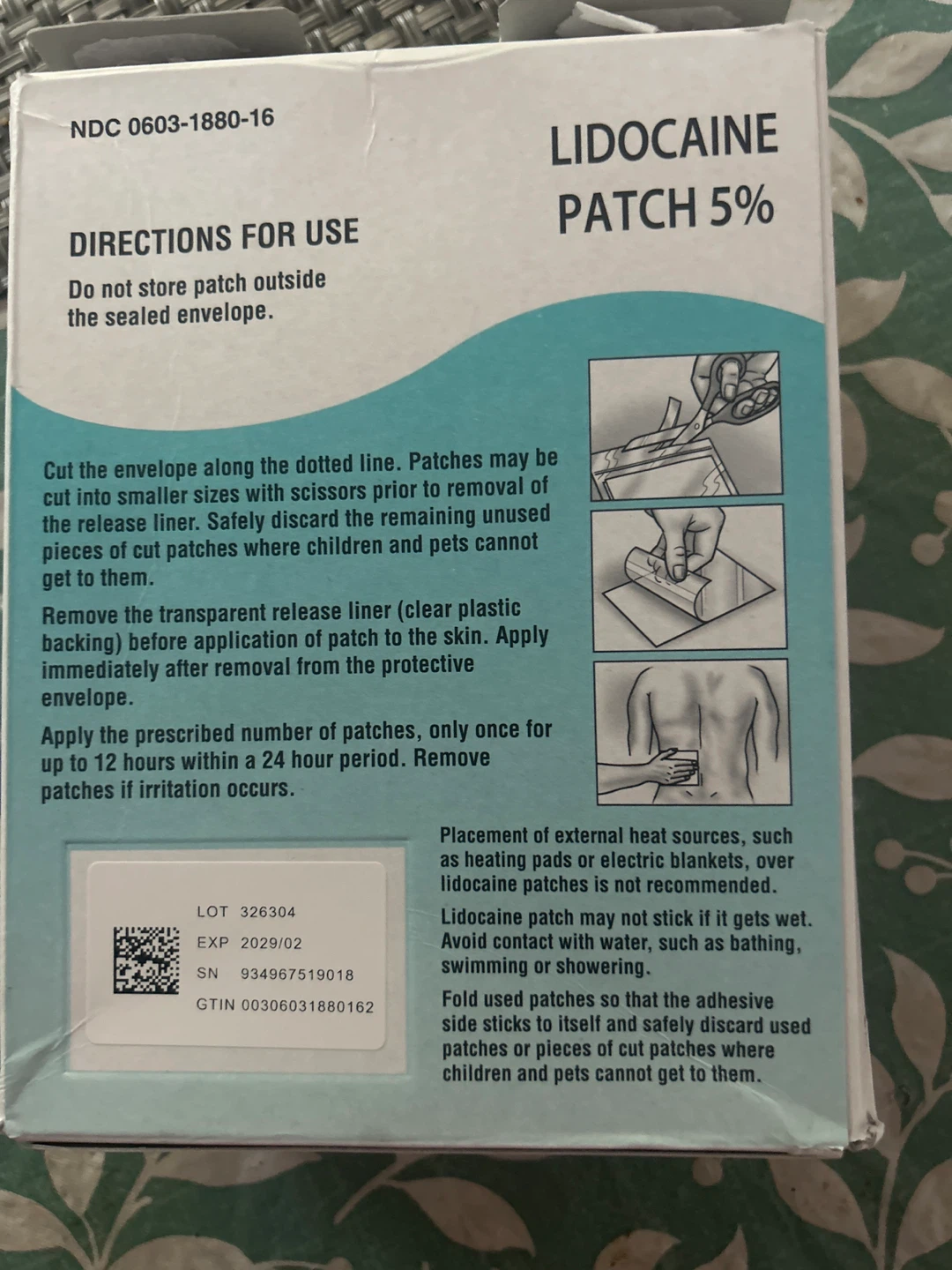 LIDOCAINE PATCH 5% - 30 Patches - photo 2