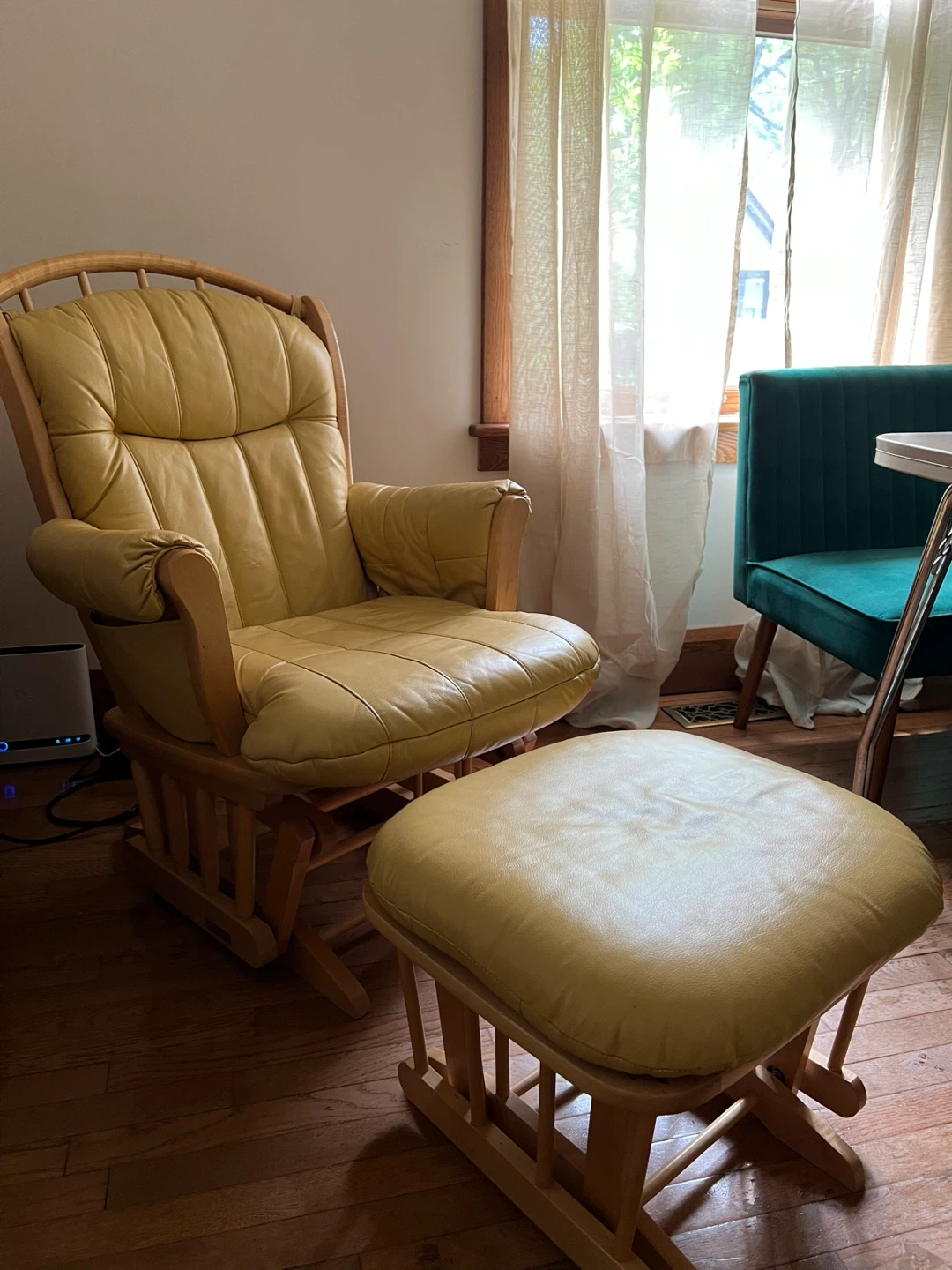 Dutailier Glider Rocker Chair and Ottoman Set