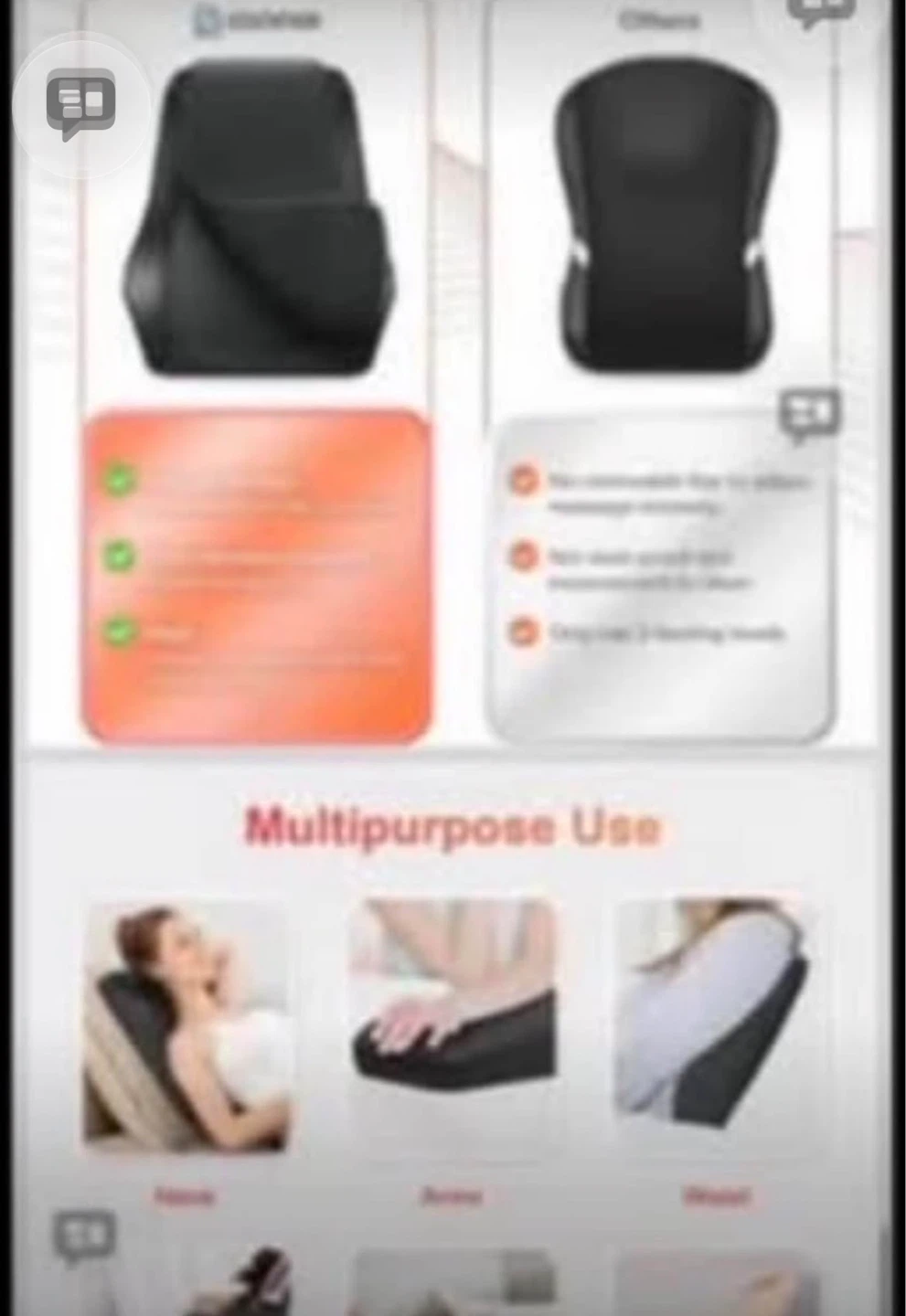 Shiatsu Massage Pillow with Heat - photo 5