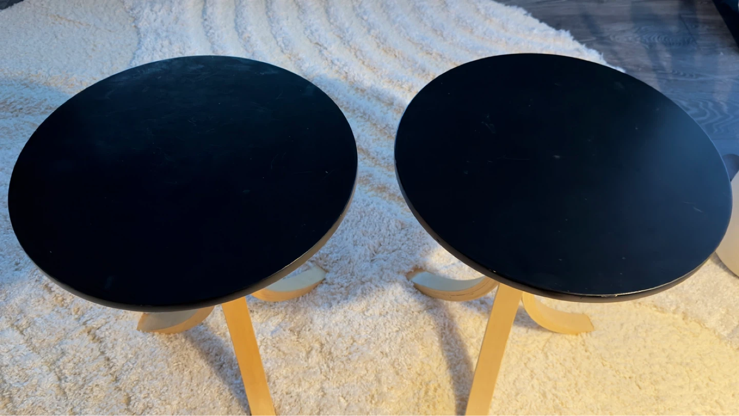 Two Black Round Side Tables - photo 4