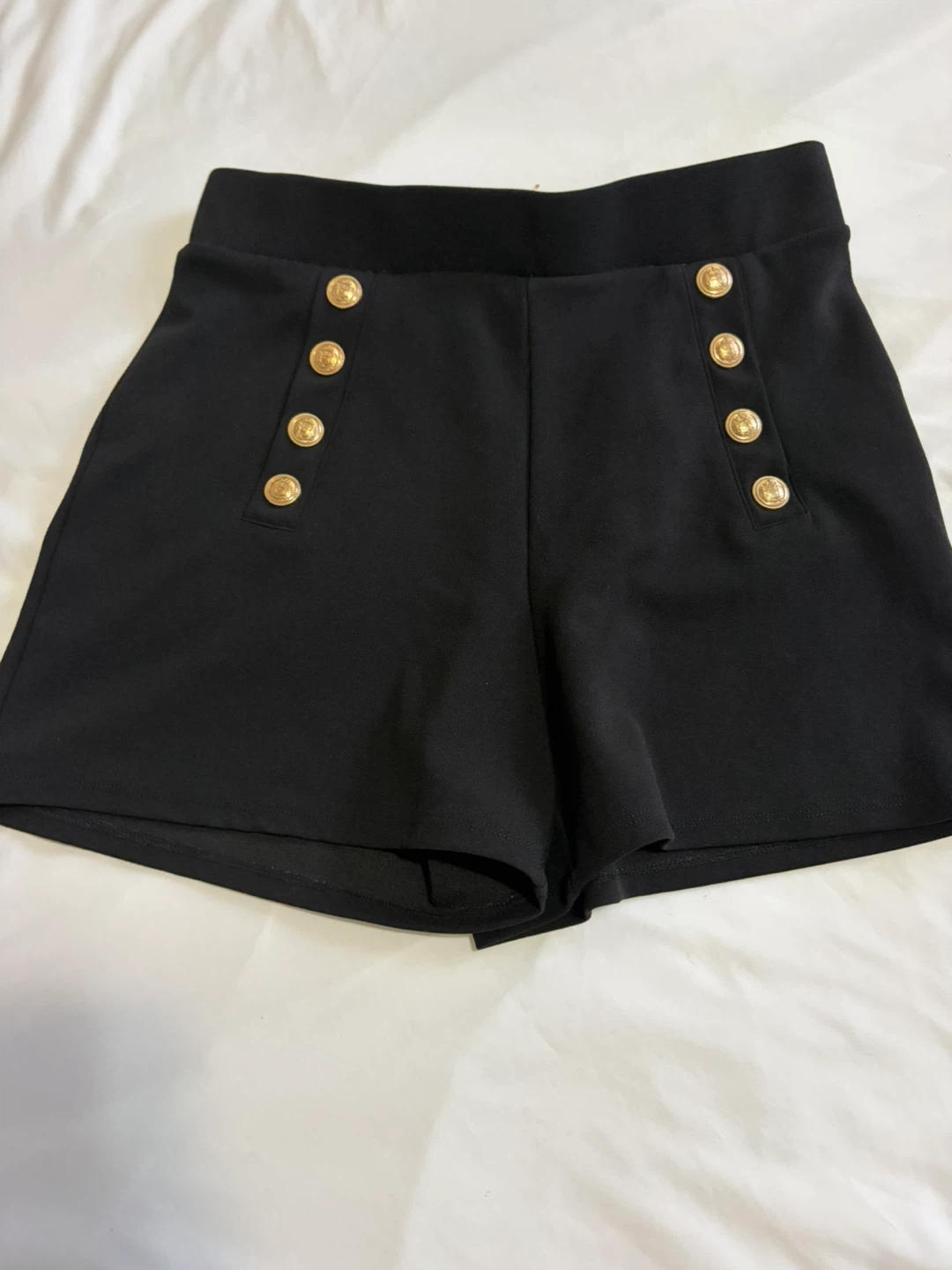 H&M Black Sailor Shorts with Gold Buttons