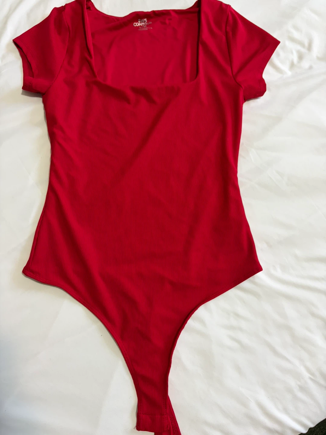 SWS Contour Red Ribbed Bodysuit - Size L