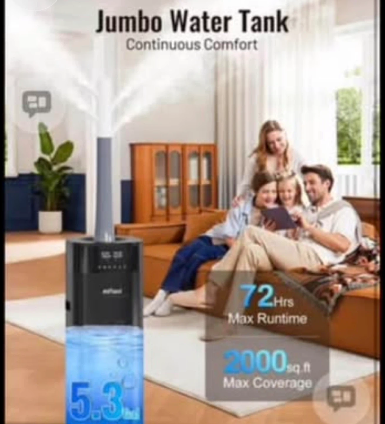 Humidifier Large Room, 5.3Gal/20L