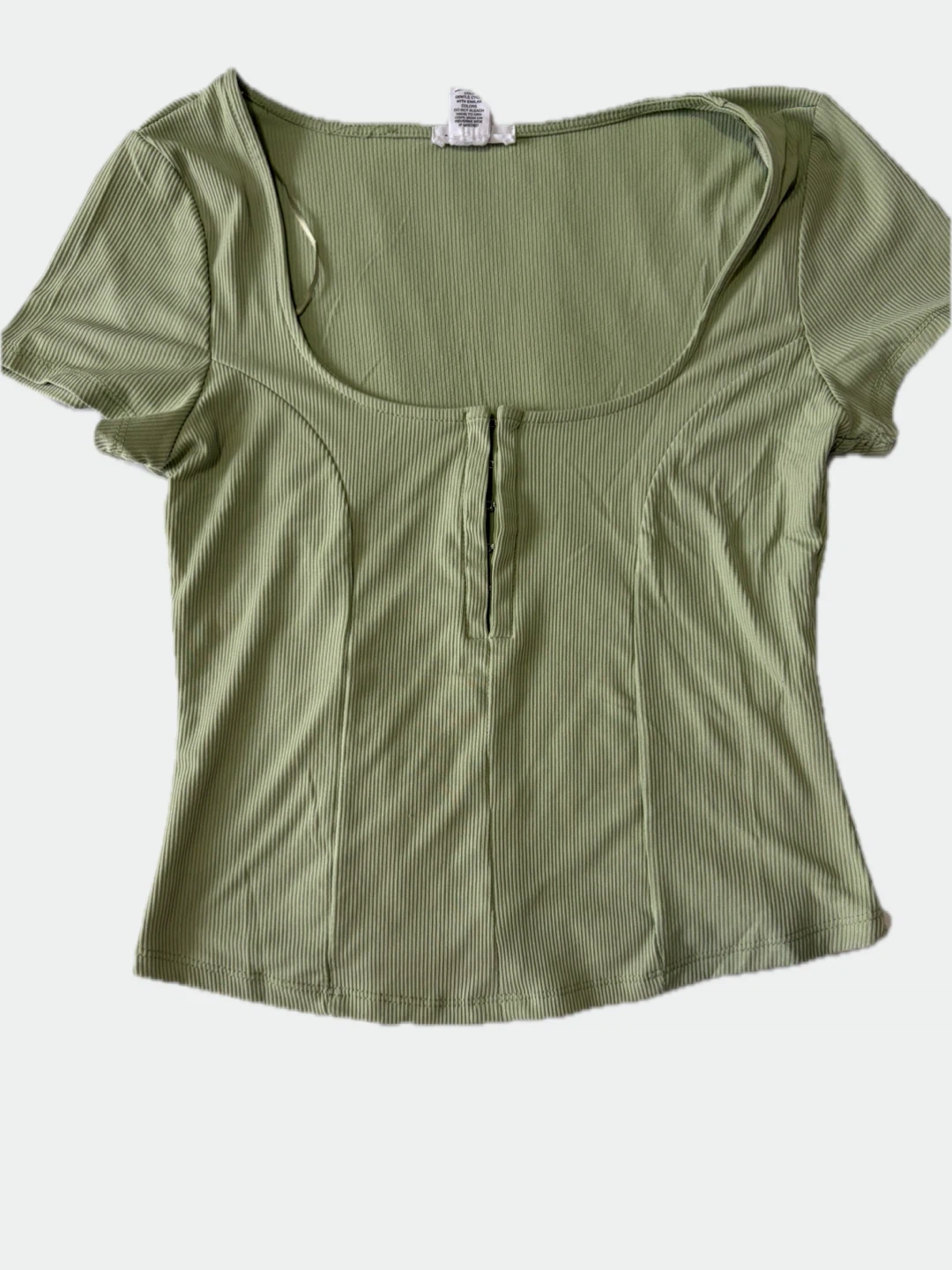 Love Wish ribbed button-up top - Large