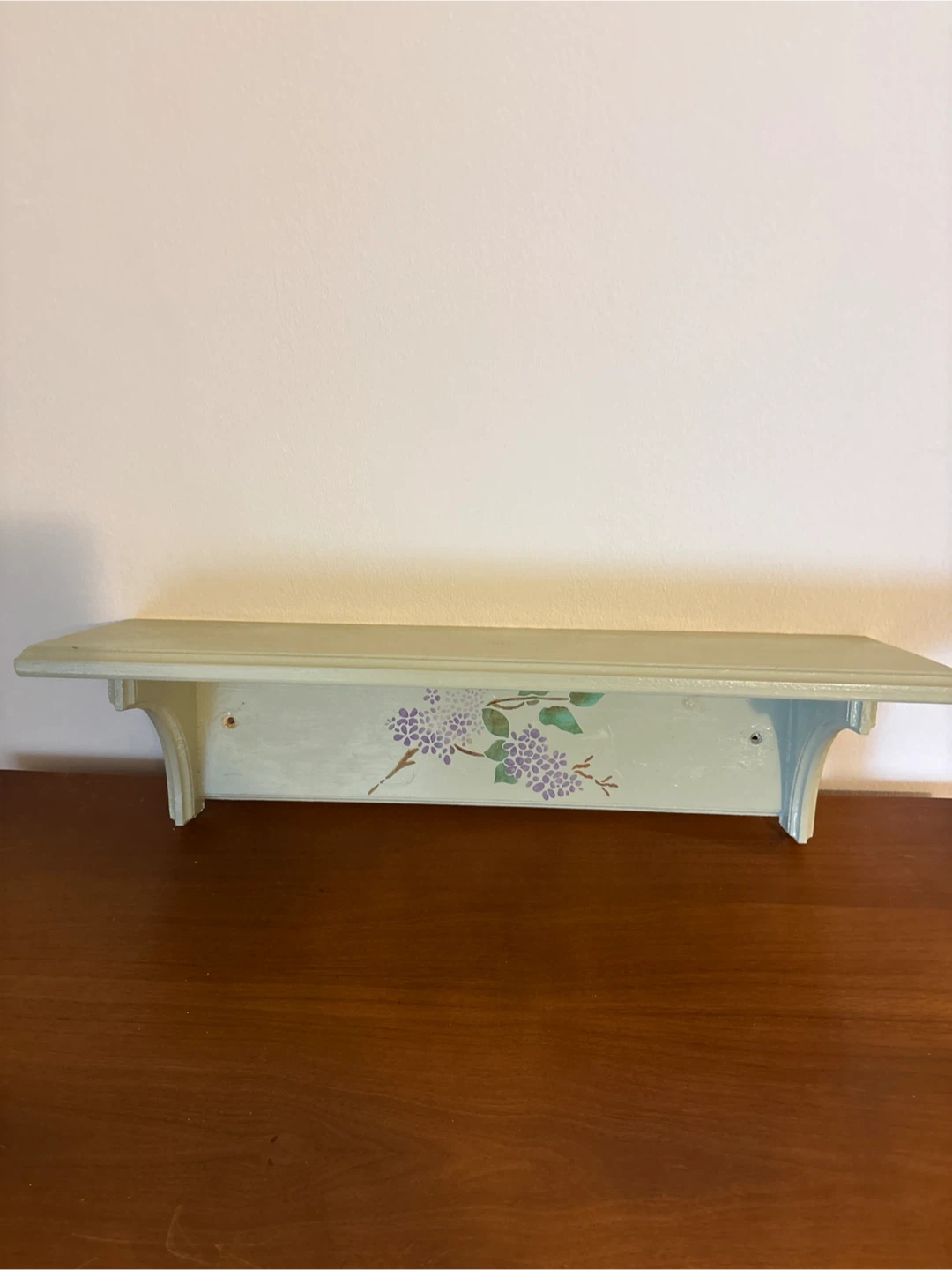 Decorative wood Wall Shelf with Lilac Design