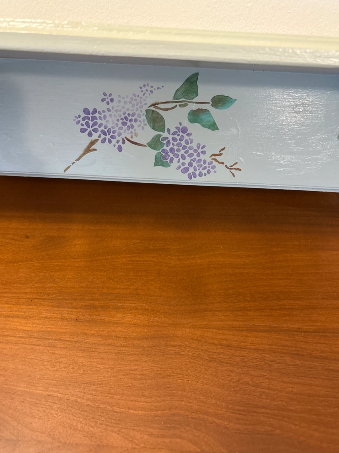 Decorative wood Wall Shelf with Lilac Design - photo 2