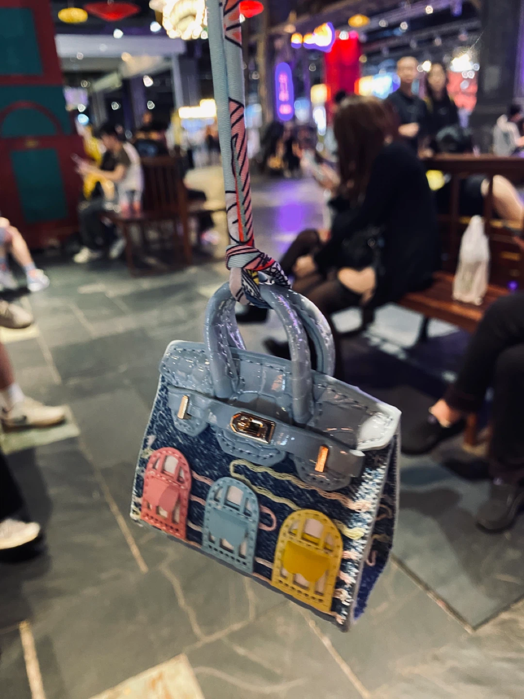 Denim Mini Handbag Charm - photo 4