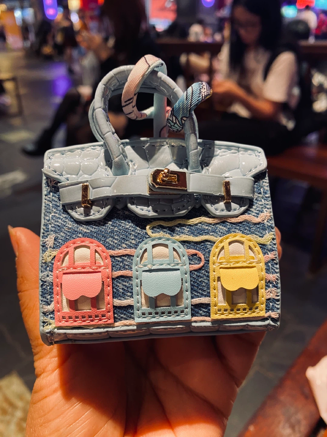 Denim Mini Handbag Charm