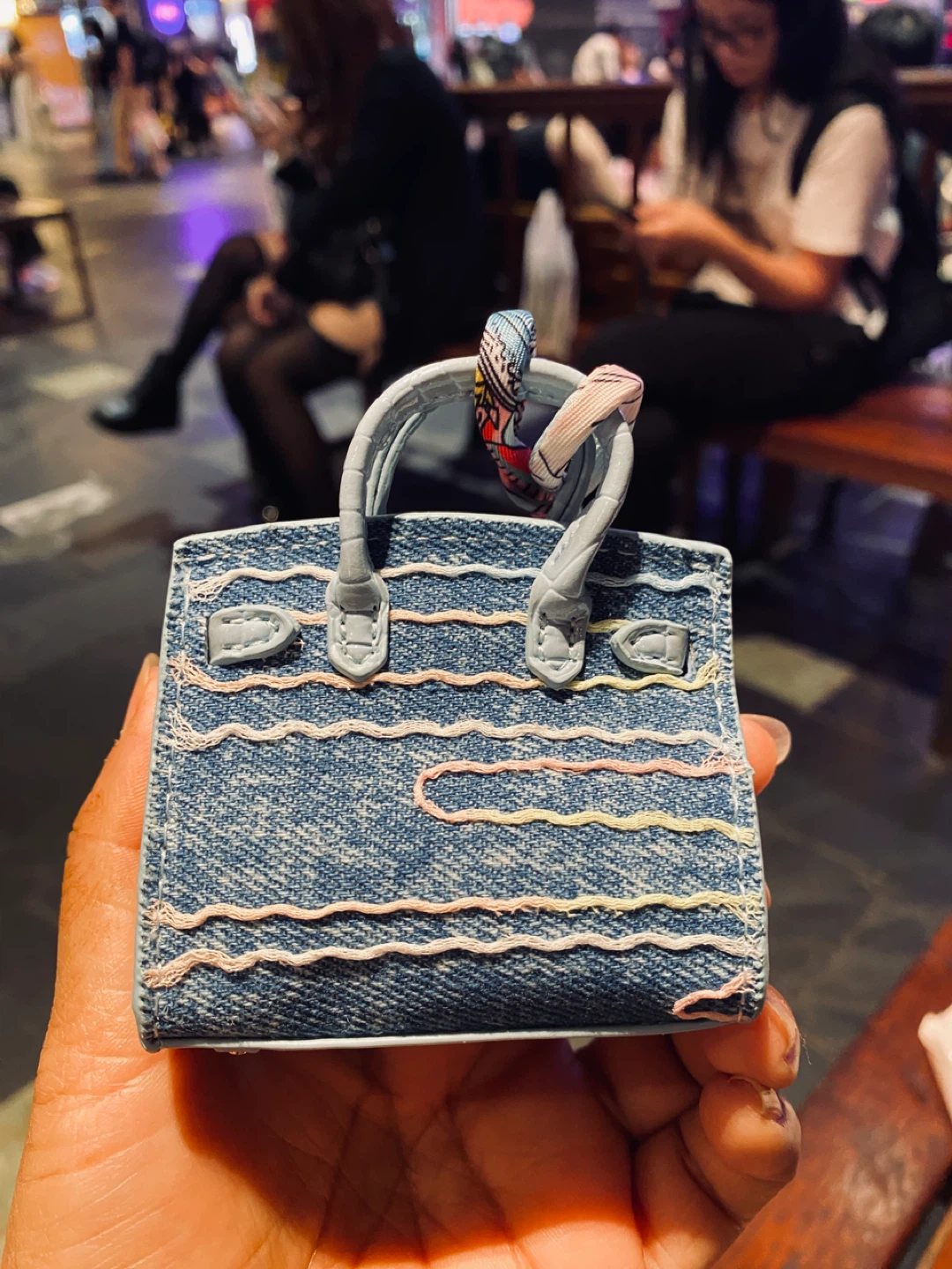 Denim Mini Handbag Charm - photo 3