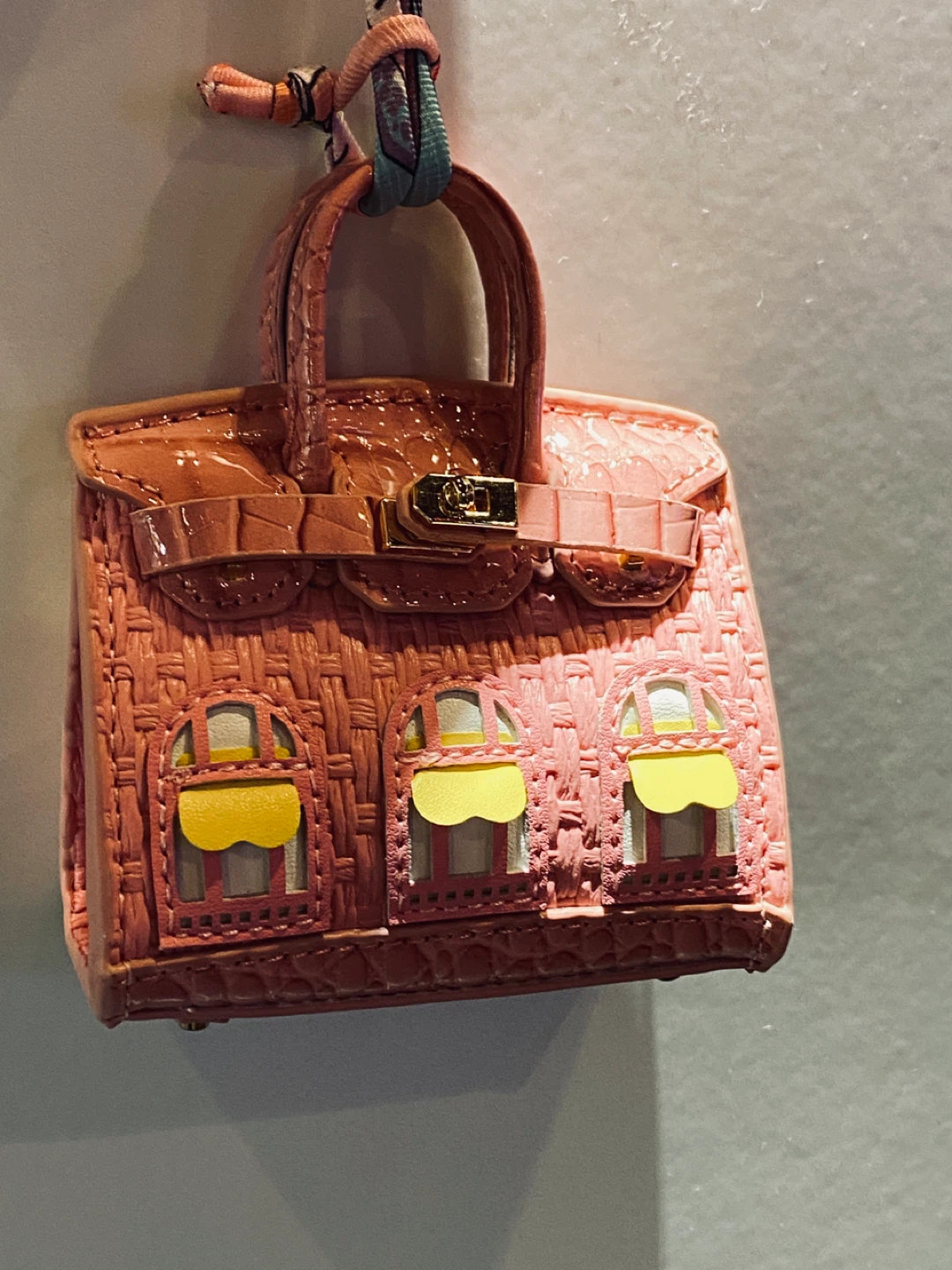 Pink Woven Doll Bag Keychain